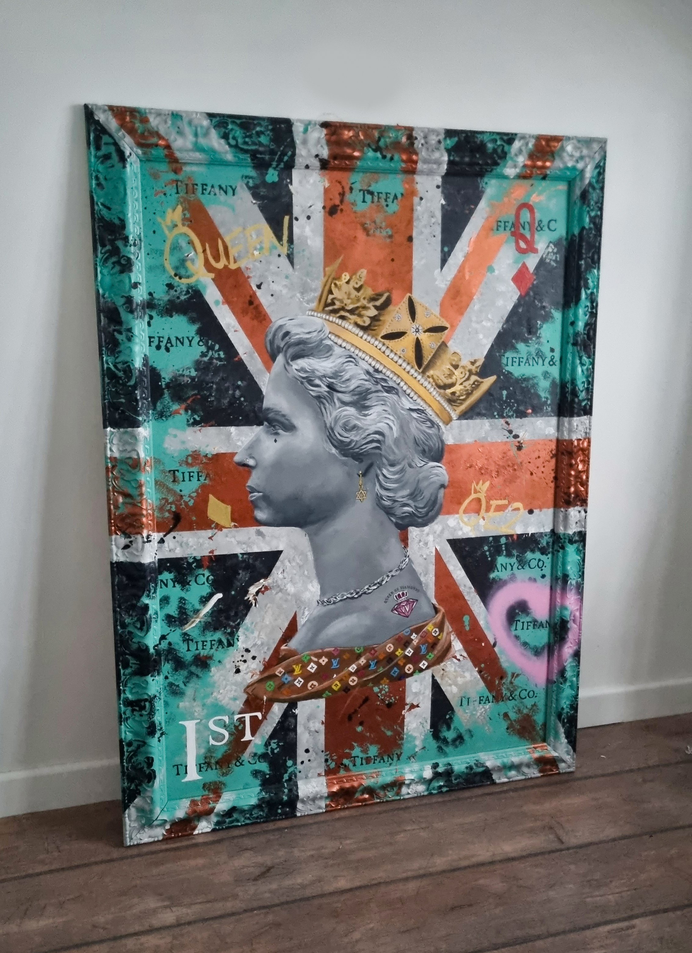 Kips.Art - Queen Of Diamonds Painting - Elizabeth II Platinum Jubilee - Limited Edition print