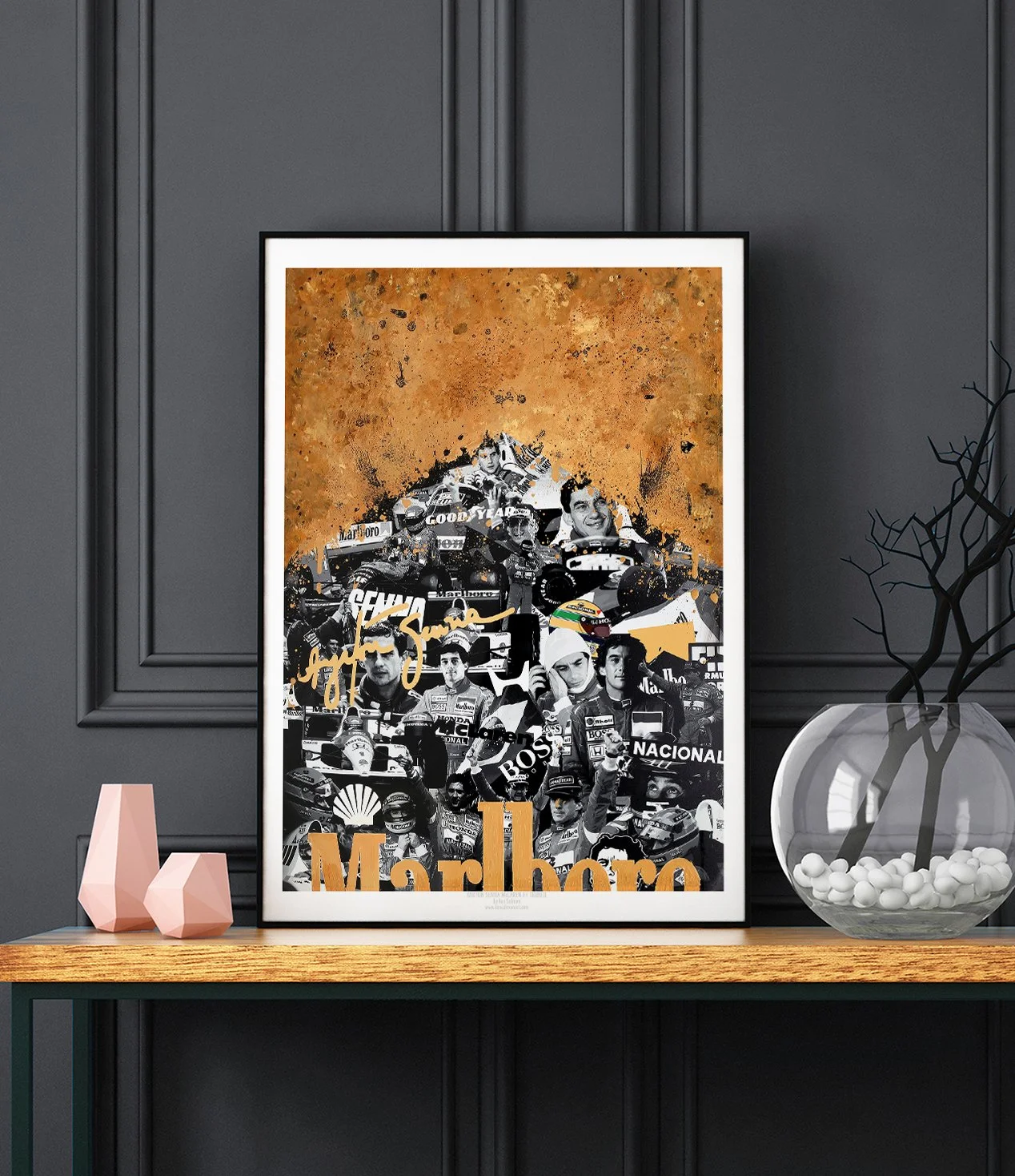 Ian Salmon Art - Ayrton Senna Mclaren F1 Tribute print - Wall art poster