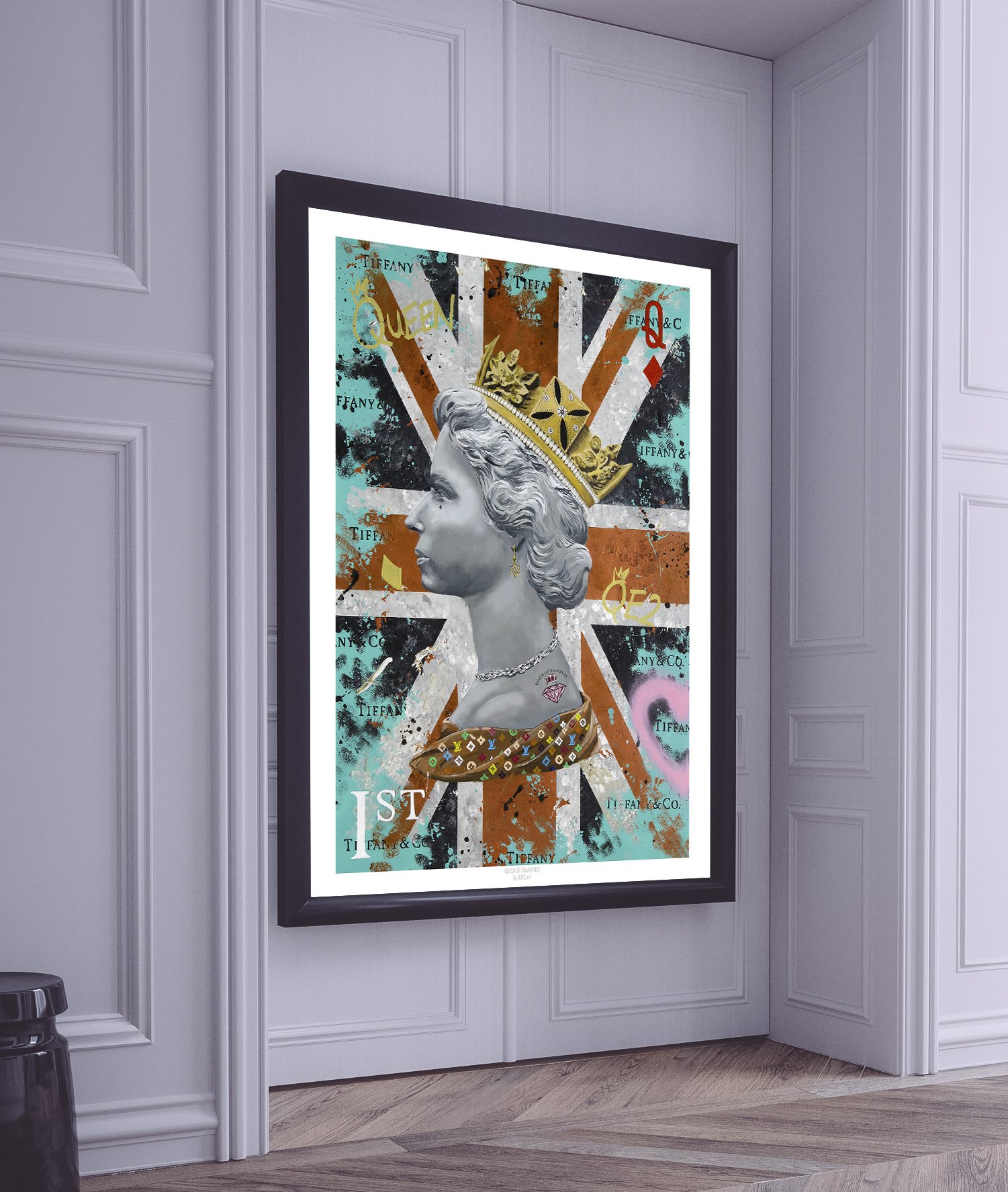 Kips.Art - Queen Of Diamonds Painting - Elizabeth II Platinum Jubilee - Limited Edition print