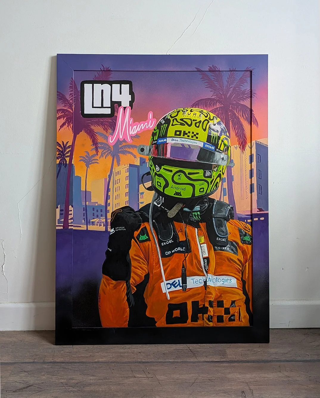 Ian Salmon Art - Lando Norris McLaren F1 Miami painting prin