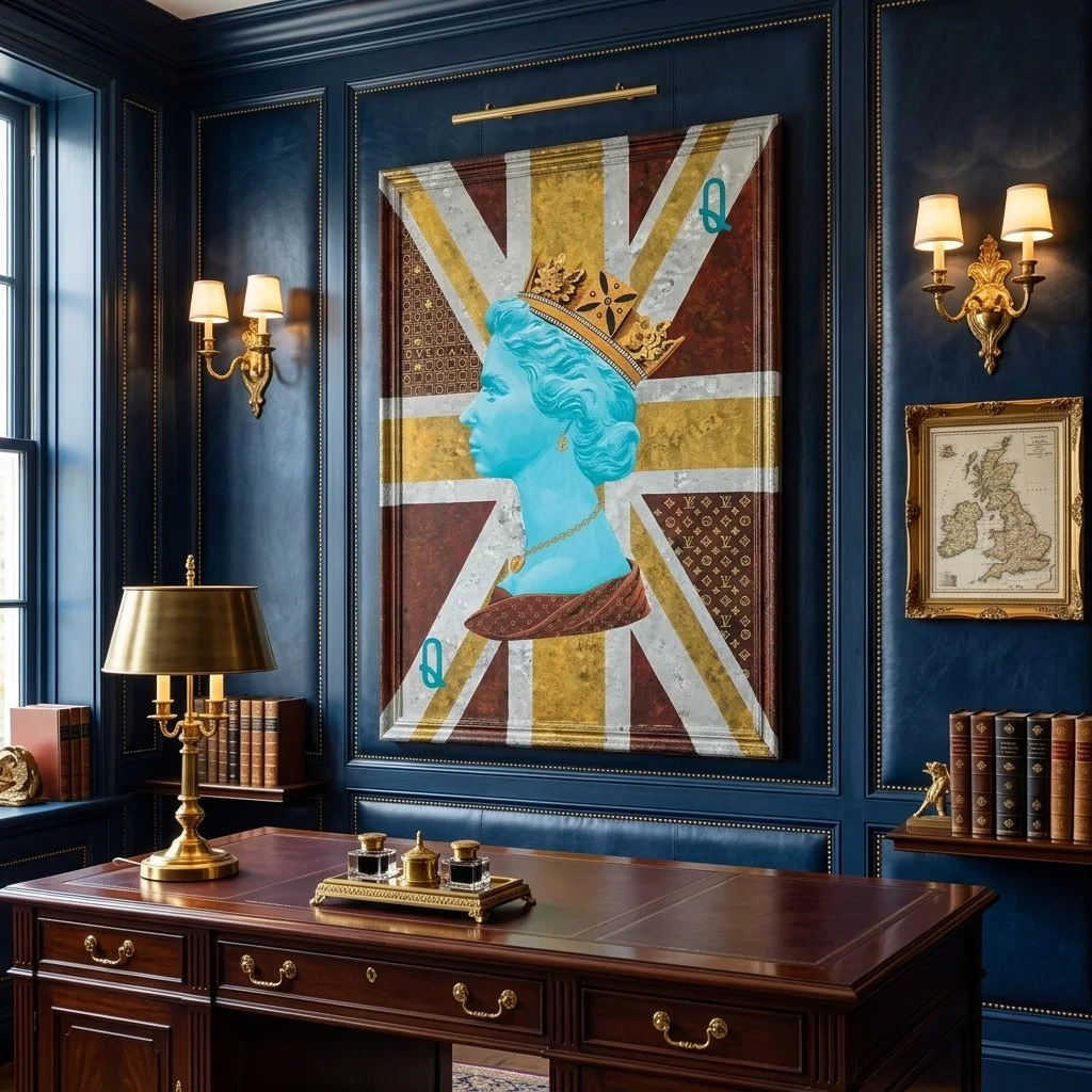 Ian Salmon Art - Queen of Bond Street - Queen Elizabeth II Embellished print