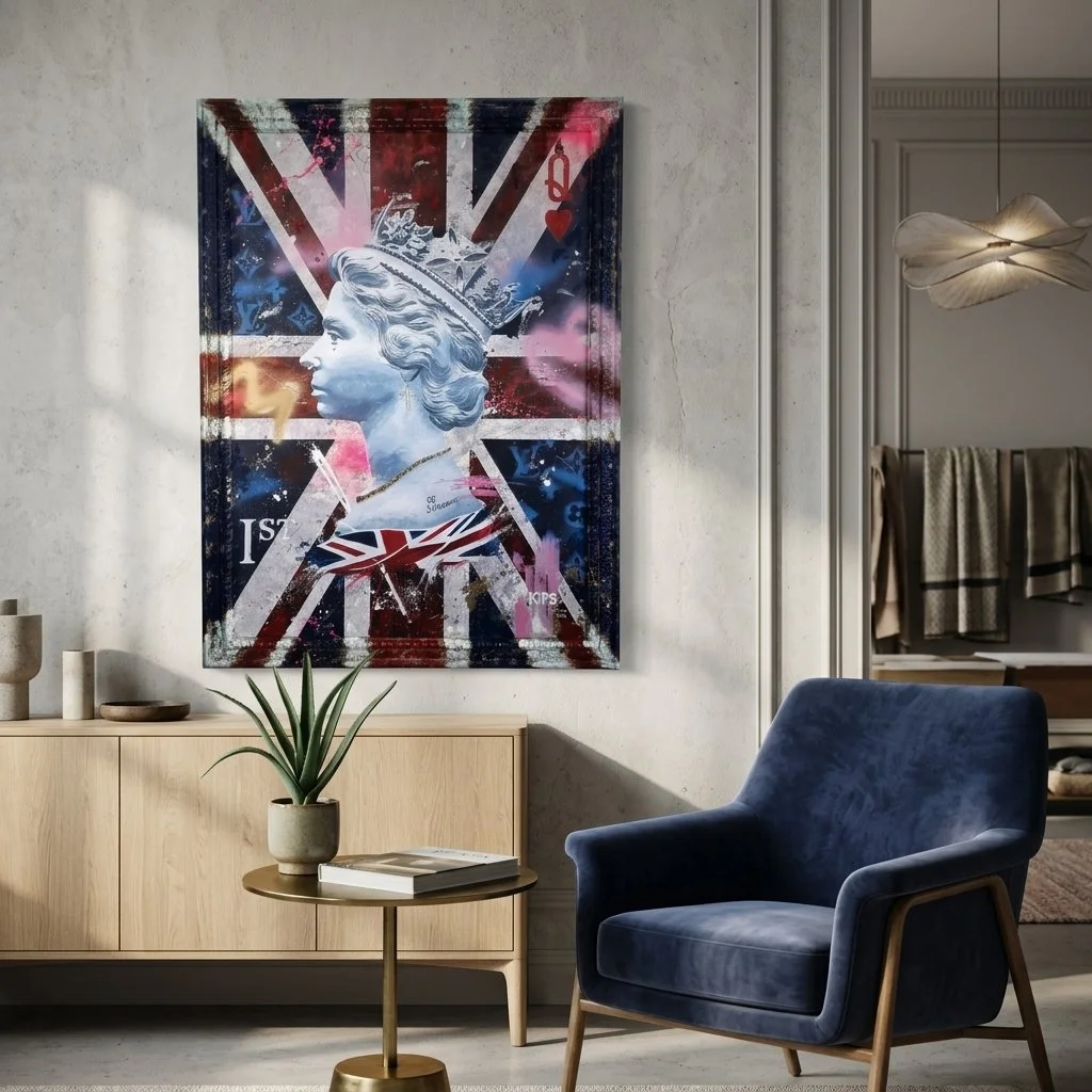 Ian Salmon Art - Queen Of Hearts Embellished print - Elizabeth II Platinum Jubilee