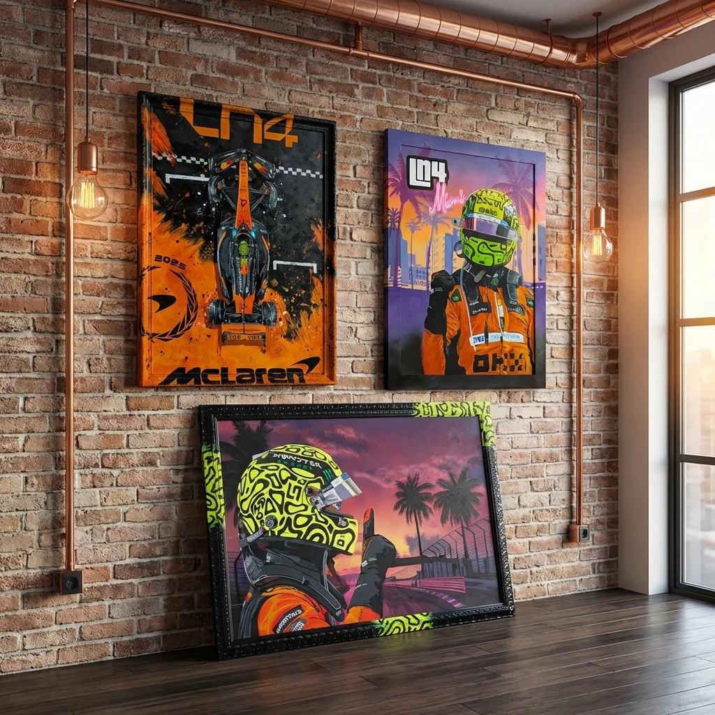 Ian Salmon Art - F1 Triple Lando Norris McLaren - Limited Edition Prints