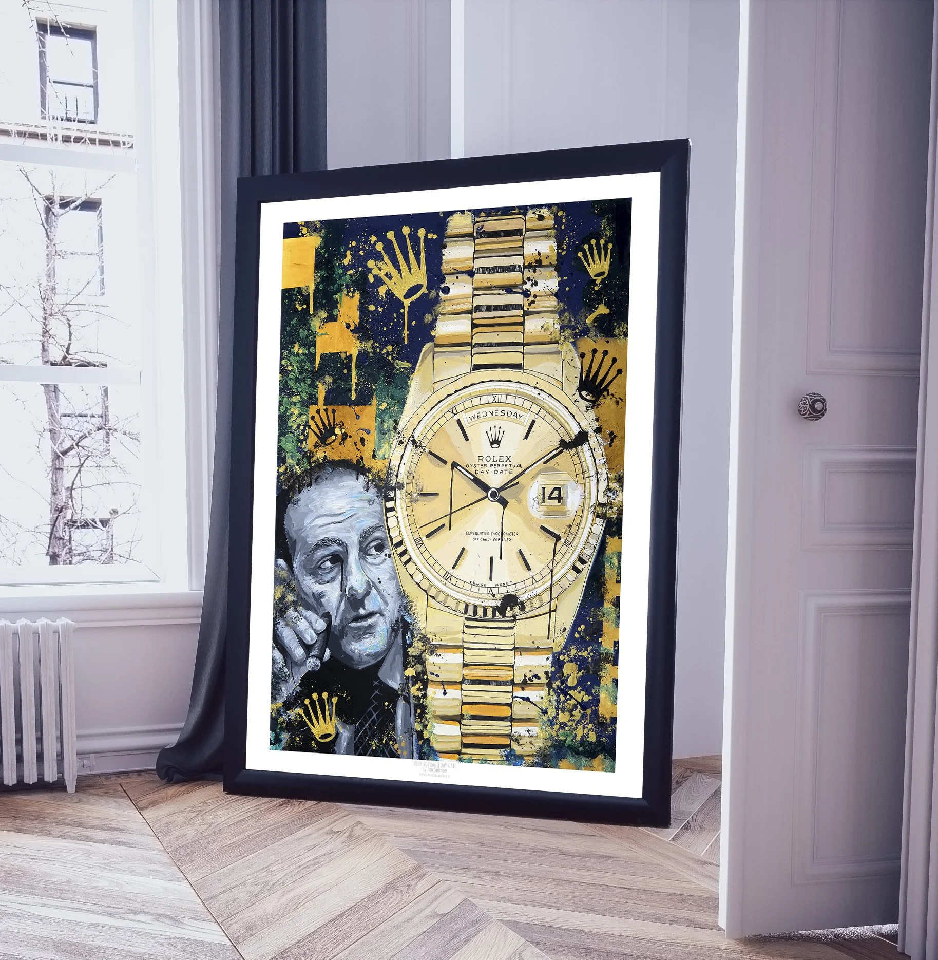 Ian Salmon Art - Tony Soprano Rolex Day Date Watch Sopranos limited edition print - Wall Artwork Poster gift