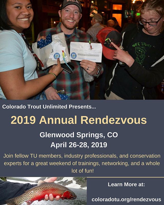 The 2019 Colorado Trout Unlimited Rendezvous is set for April 26-28, at the majestic Hotel Colorado in Glenwood Springs. Tickets will be available soon, and you can RSVP now at https://coloradotu.org/rendezvous/ . Stay tuned for details. #coloradotro