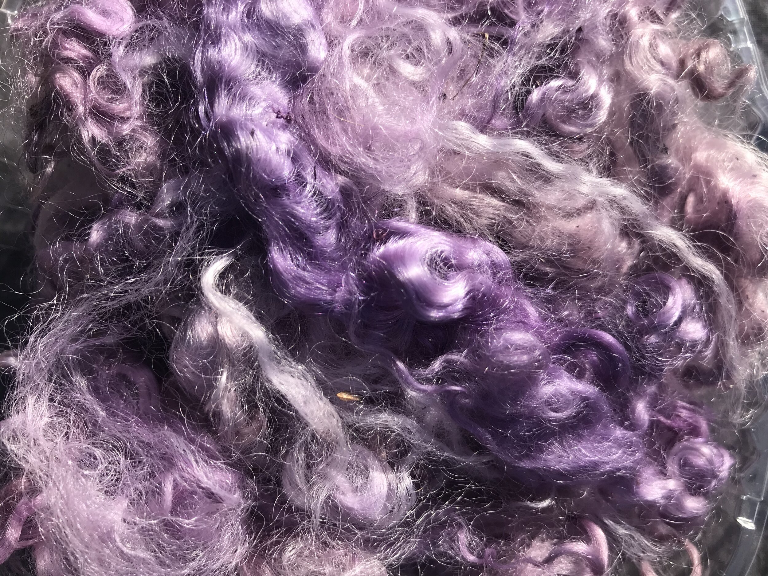 Mohair Locks - Naturally dyed with Logwood