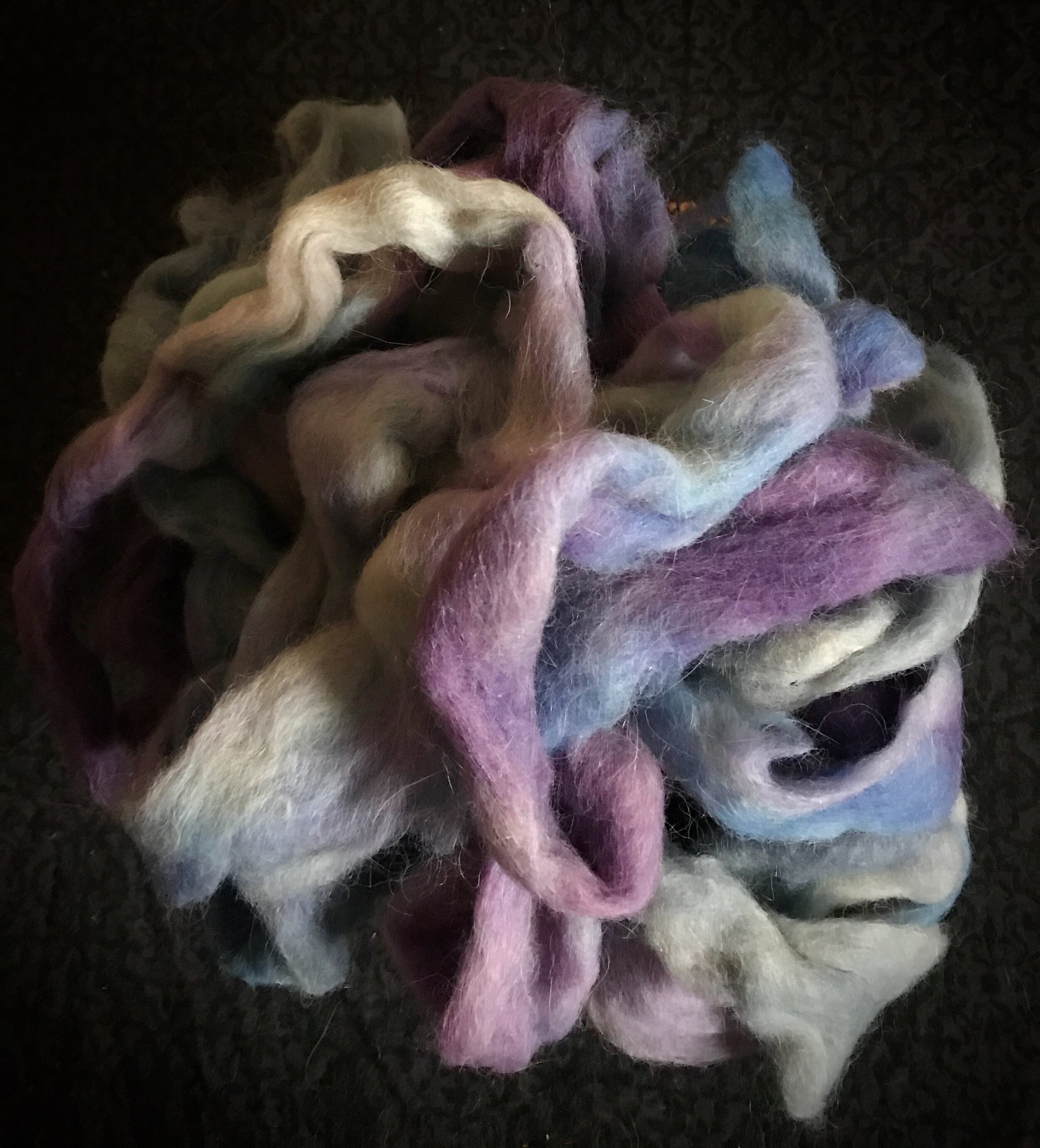 Hand Dyed Icelandic/Llama Blend Roving