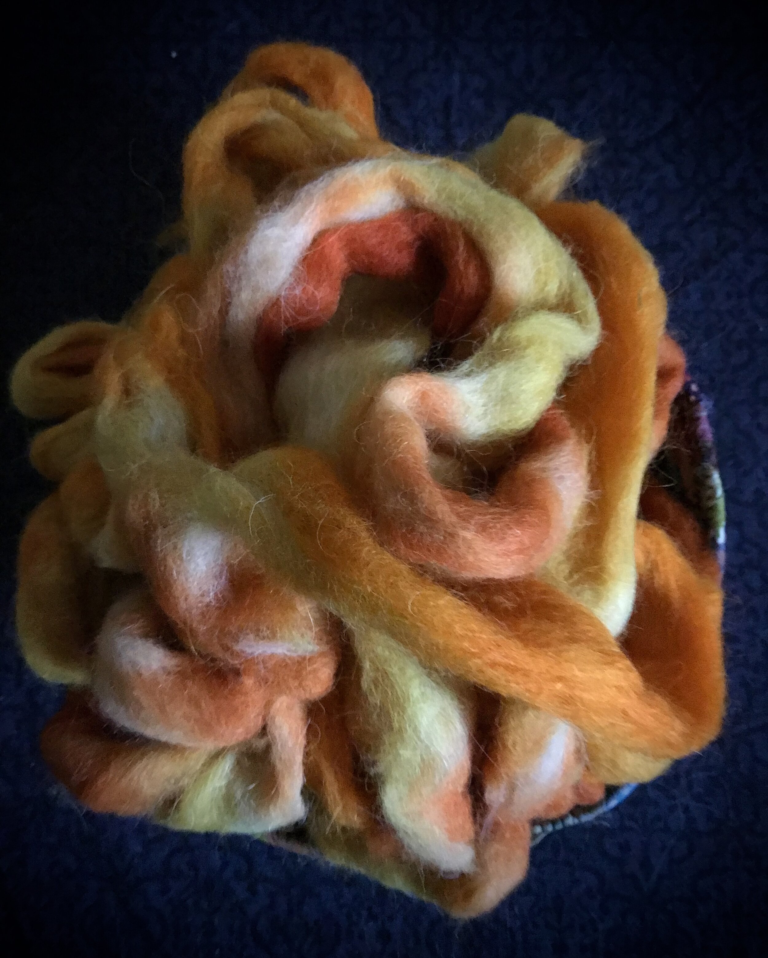 Hand Dyed Icelandic/Llama Blend Roving