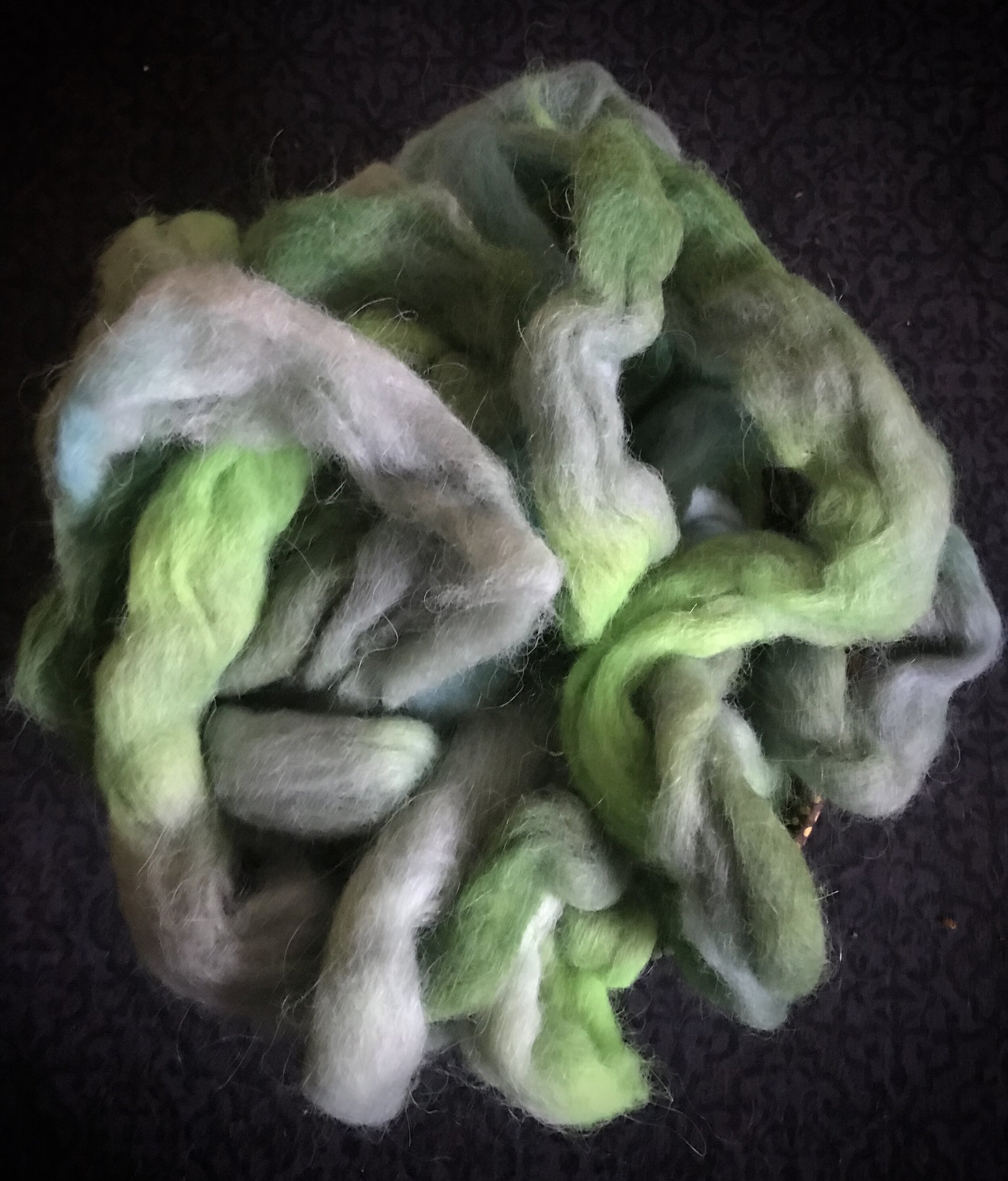 Hand Dyed Icelandic/Llama Blend Roving