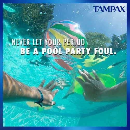 Party on with Tampax Pearl’s superior anti-leak protection. 👙 #PowerOverPeriods