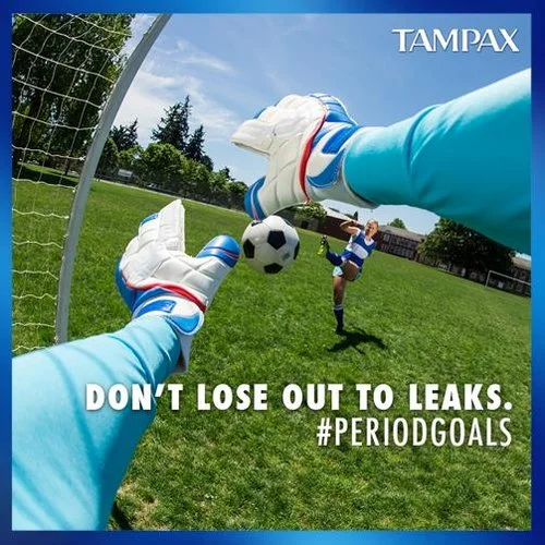 The only thing as dependable as as your team is Tampax Pearl Active. It stops more leaks than Playtex Sport. 😏⚽️ #Goals #PowerOverPeriods