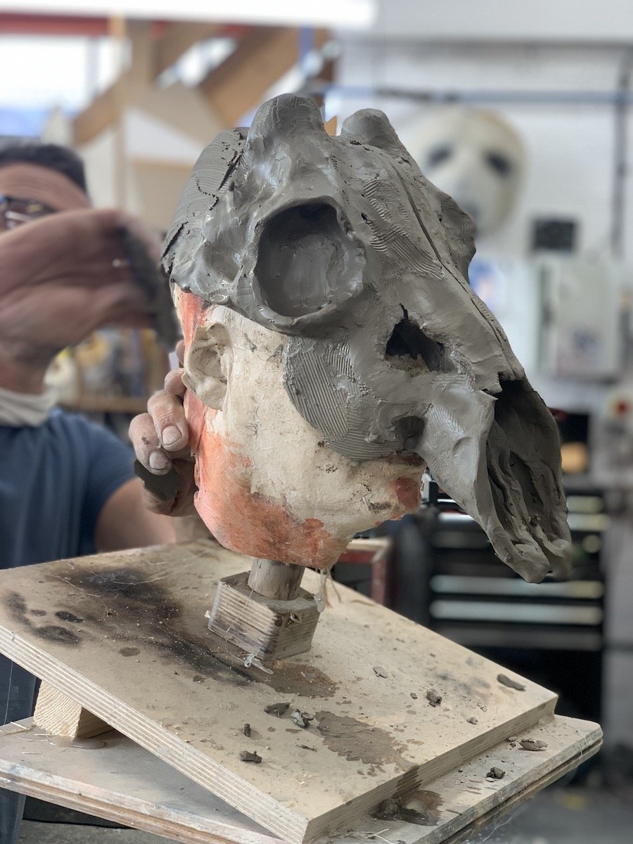 Deer Skull Mask clay sculpt.jpeg
