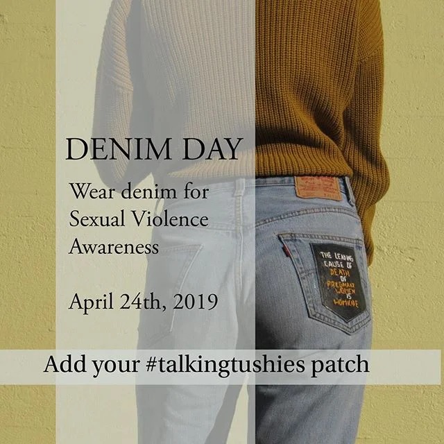 Wearing jeans on Denim Day is a symbol of protest against sexual violence. April 24th, 2019 #denimday #talkingtushies 👖 .
.
.

#artistemmaduehr #pdxartist #sexualviolenceawareness #30daysofsaam #saam #emmaduehr #psu #psuwomen #pdx #denim #denimjacke