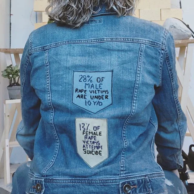 I want to see your support of National Denim Day! #denimday #talkingtushies .
.
.
.
#socialpractice #socialengagementart #publicart @nsvrc @rainn .
#30daysofsaam 
#sexualviolenceawareness #nsvrc @nsvrc @rainn #rainn #talkingtushies #sexualassault #ra