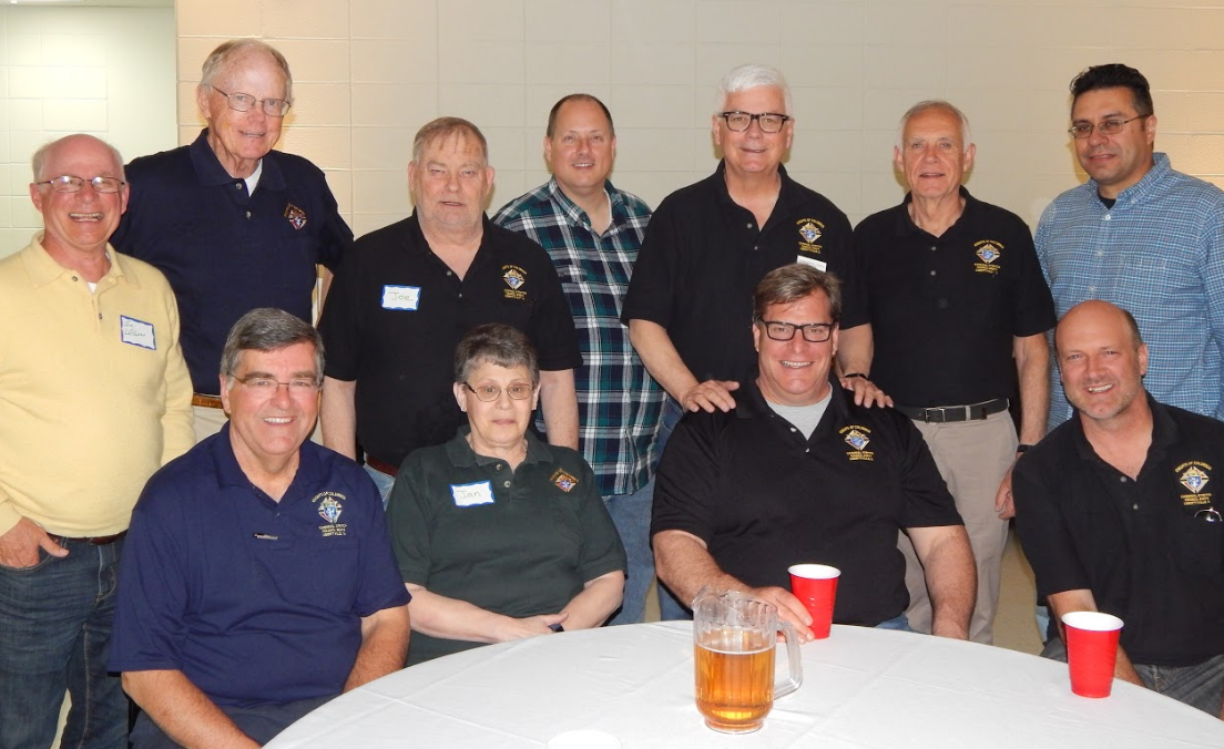 Here are our Brother Knights back row: Jim Leffelman, Gene O'Brien, Joe Graham, Victor O'Block, Dan Love, Ron Hodapp, Gerardo Cardenas, and front row: Kevin Sullivan, Jan Graham (wife of Joe), Mark Hobson and Frank Paveleske