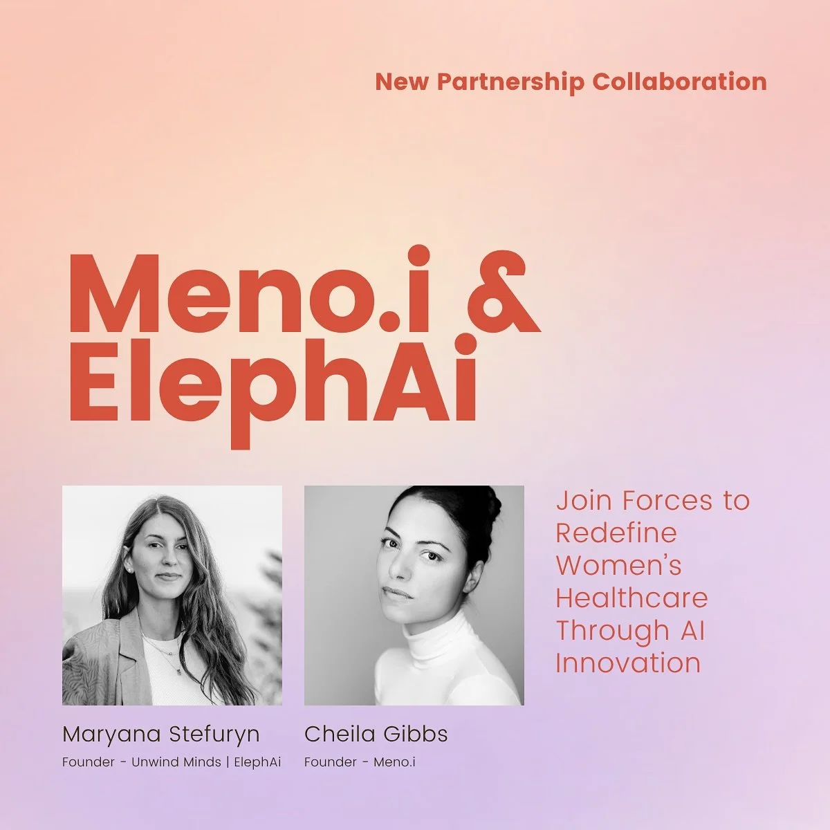 🌸 New Partnership Announcement 🌸

We&rsquo;re thrilled to announce a powerful collaboration between Meno.i and ElephAi , joining forces to redefine women&rsquo;s healthcare through AI innovation. 🤝💫

Together, we&rsquo;re building a new digital h