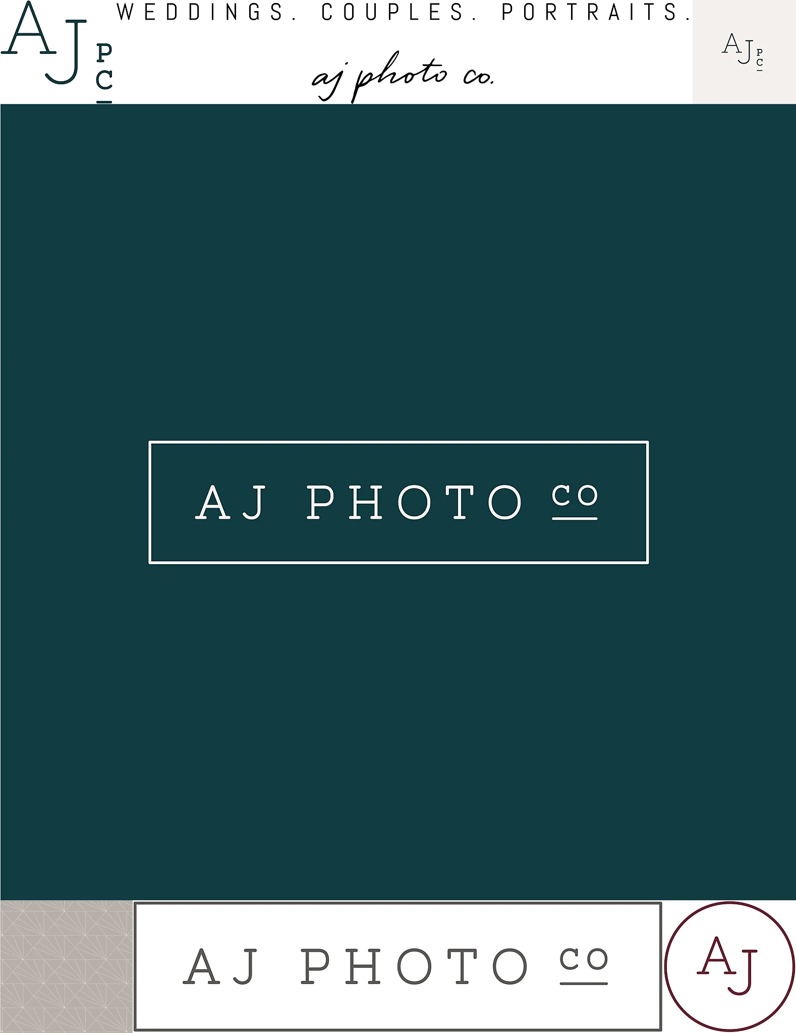 Logos and branding for AJ Photo Company, photographer in Sun Prairie, WI