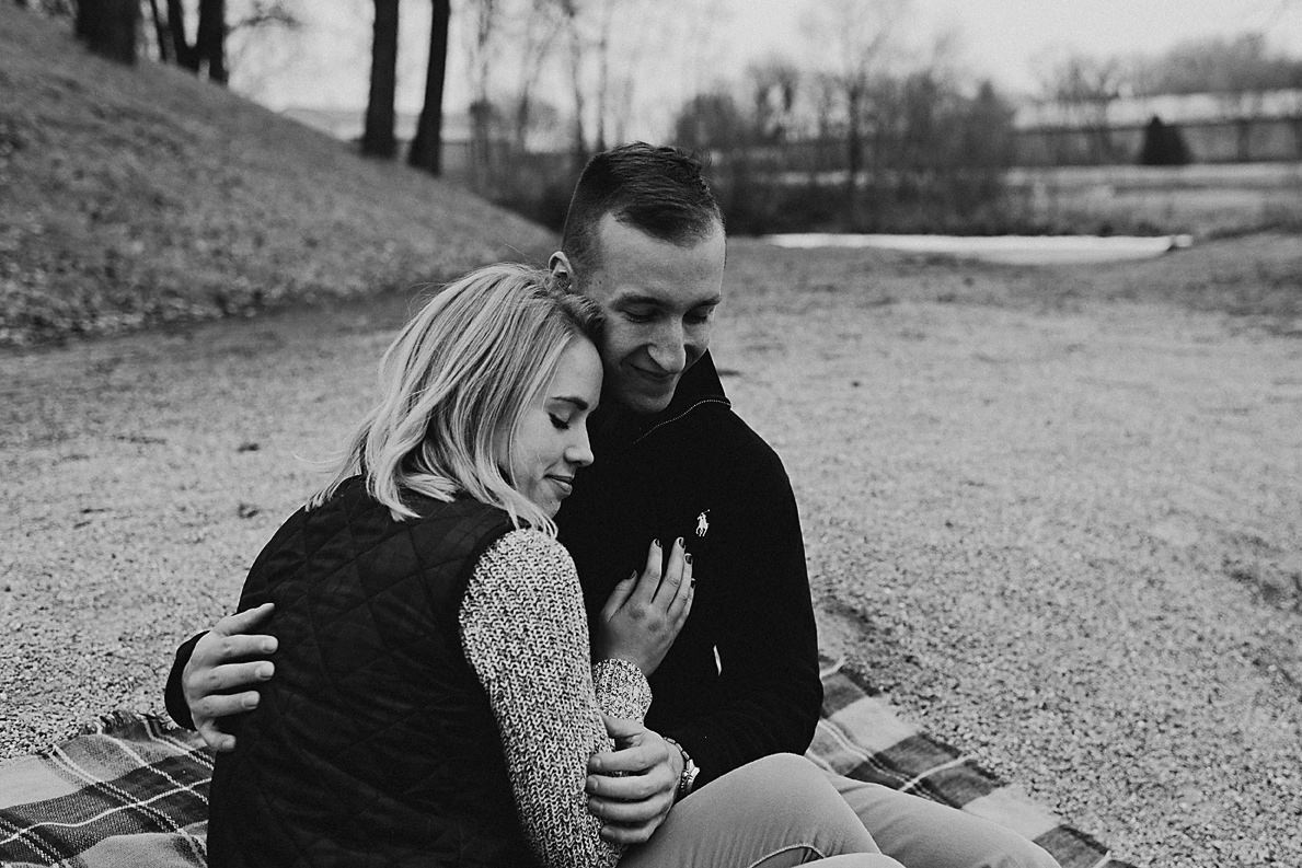 Engaged couple enjoy a quiet moment together