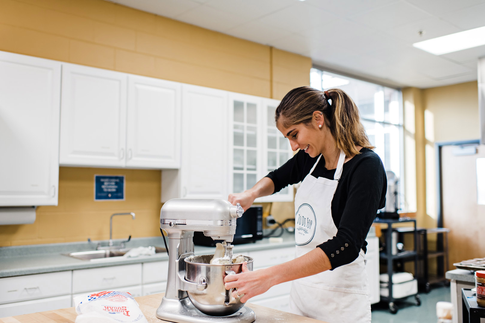 Diana mixing up some icing