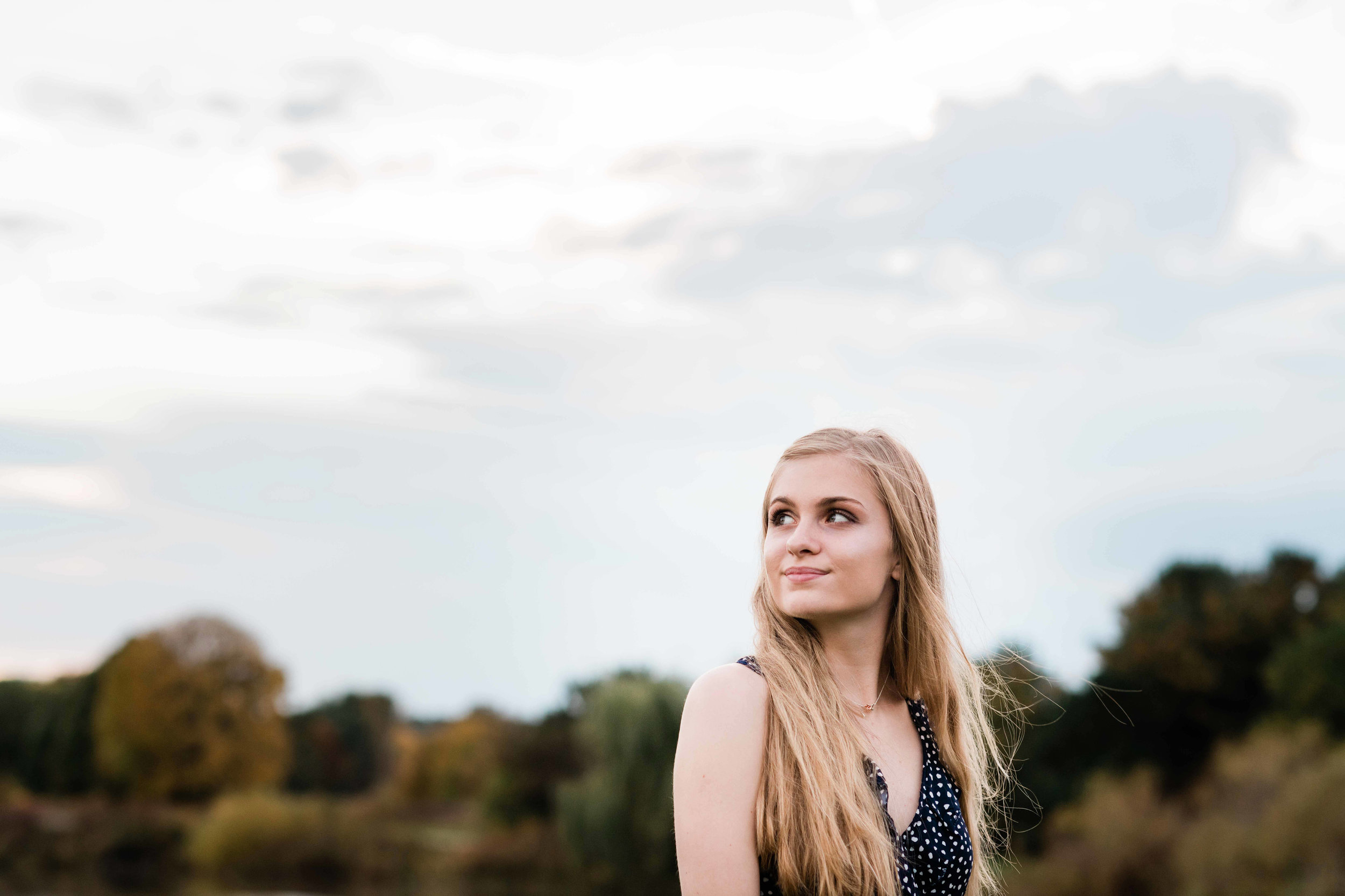 High school senior looks up to the sky