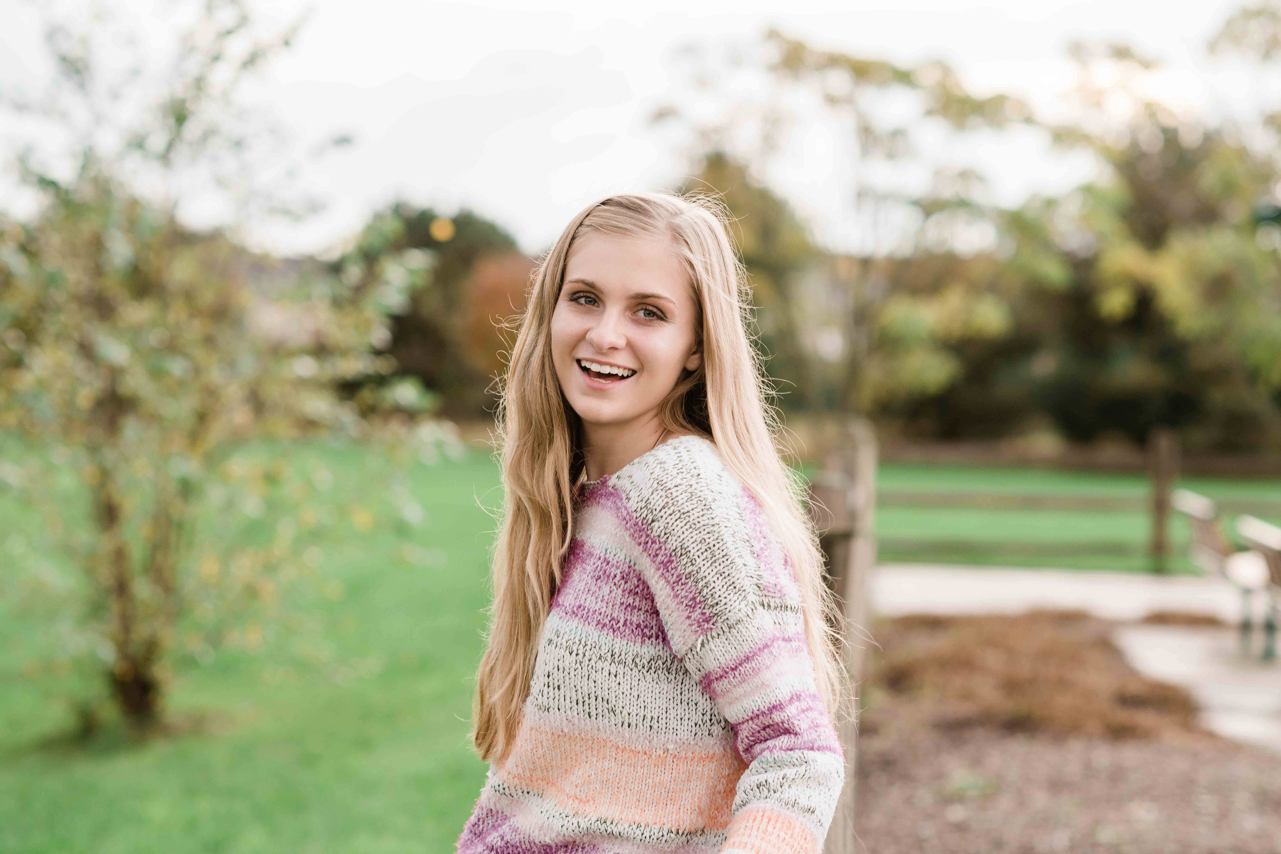 High school senior laughing