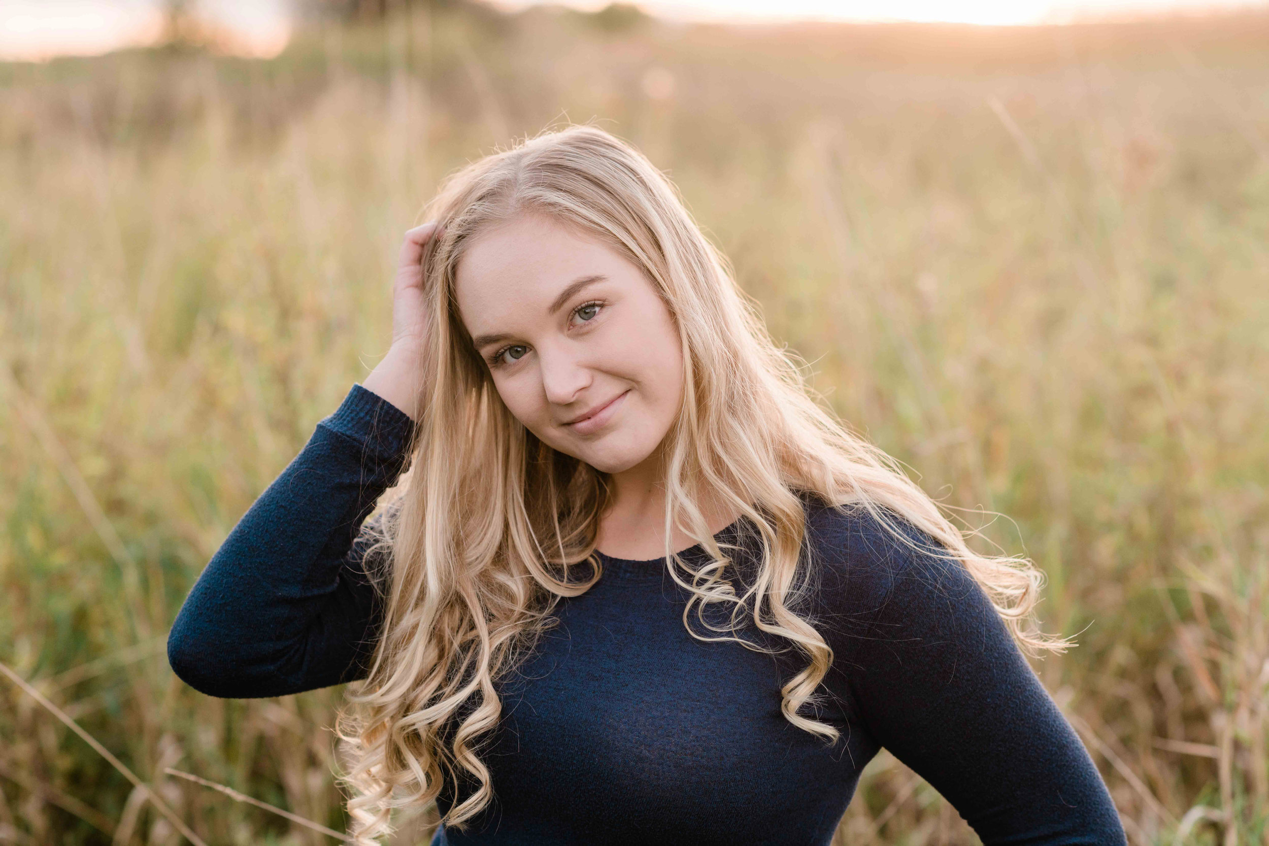 High school senior in a field