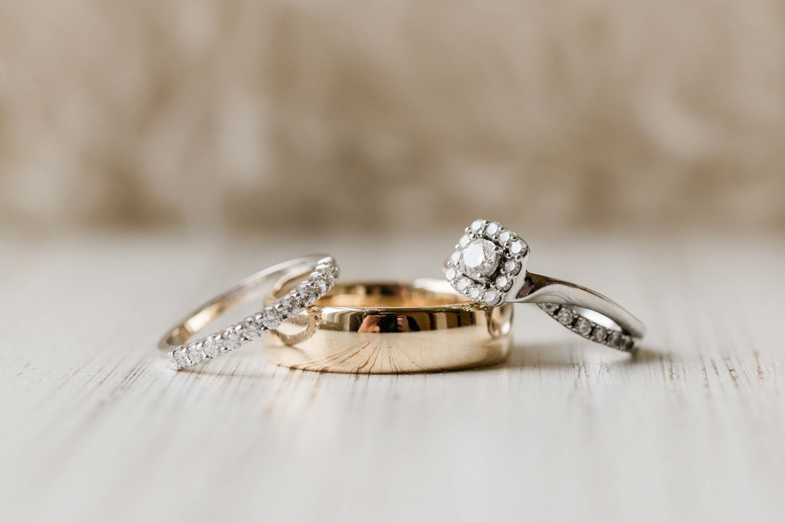 Set of 3 wedding rings