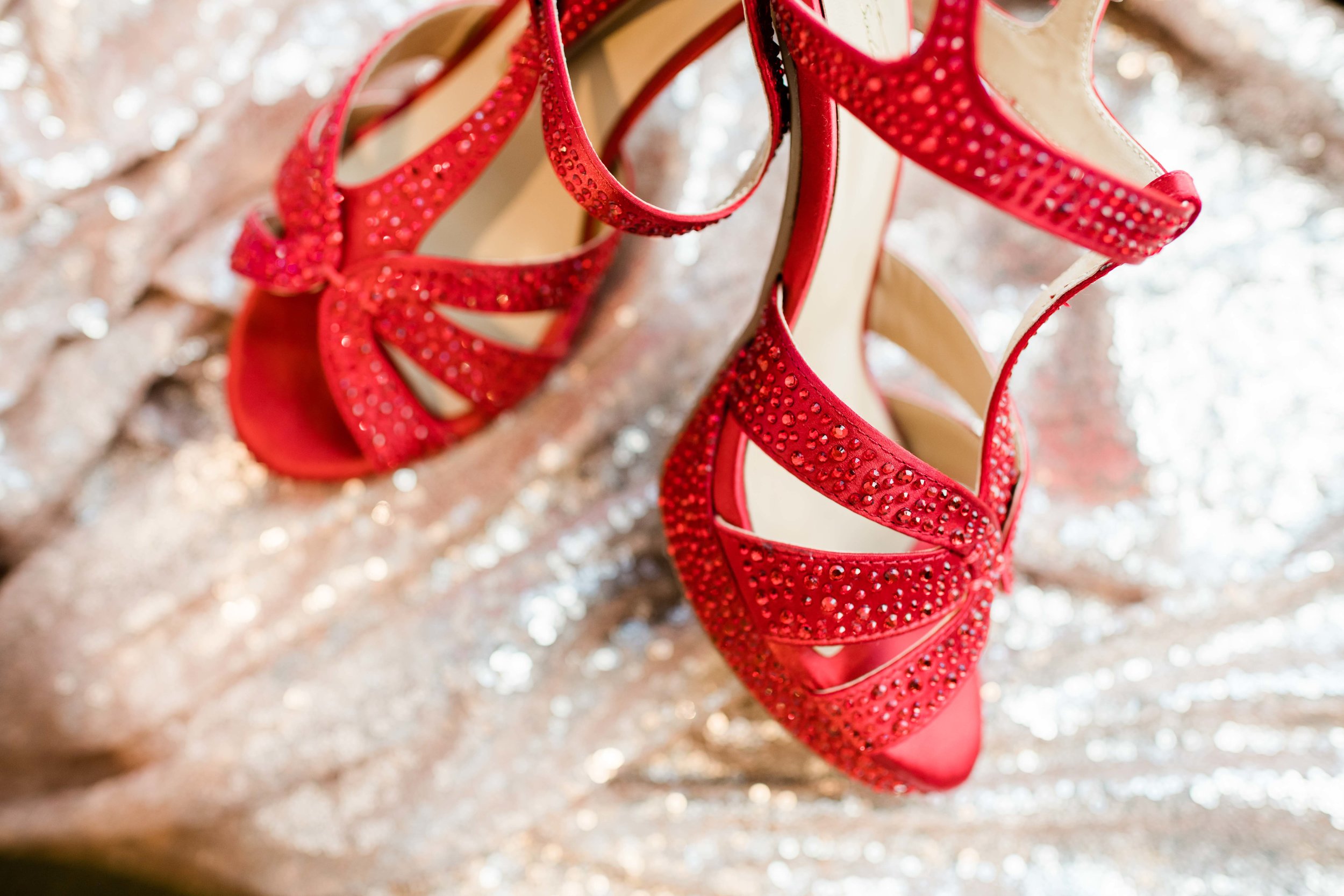 Red bridal shoes