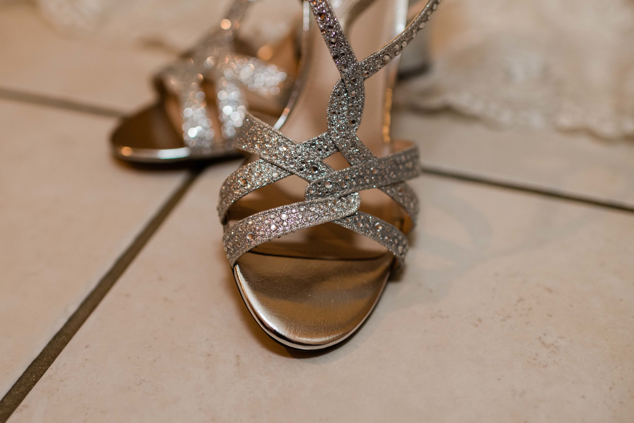 Gold bridal shoes
