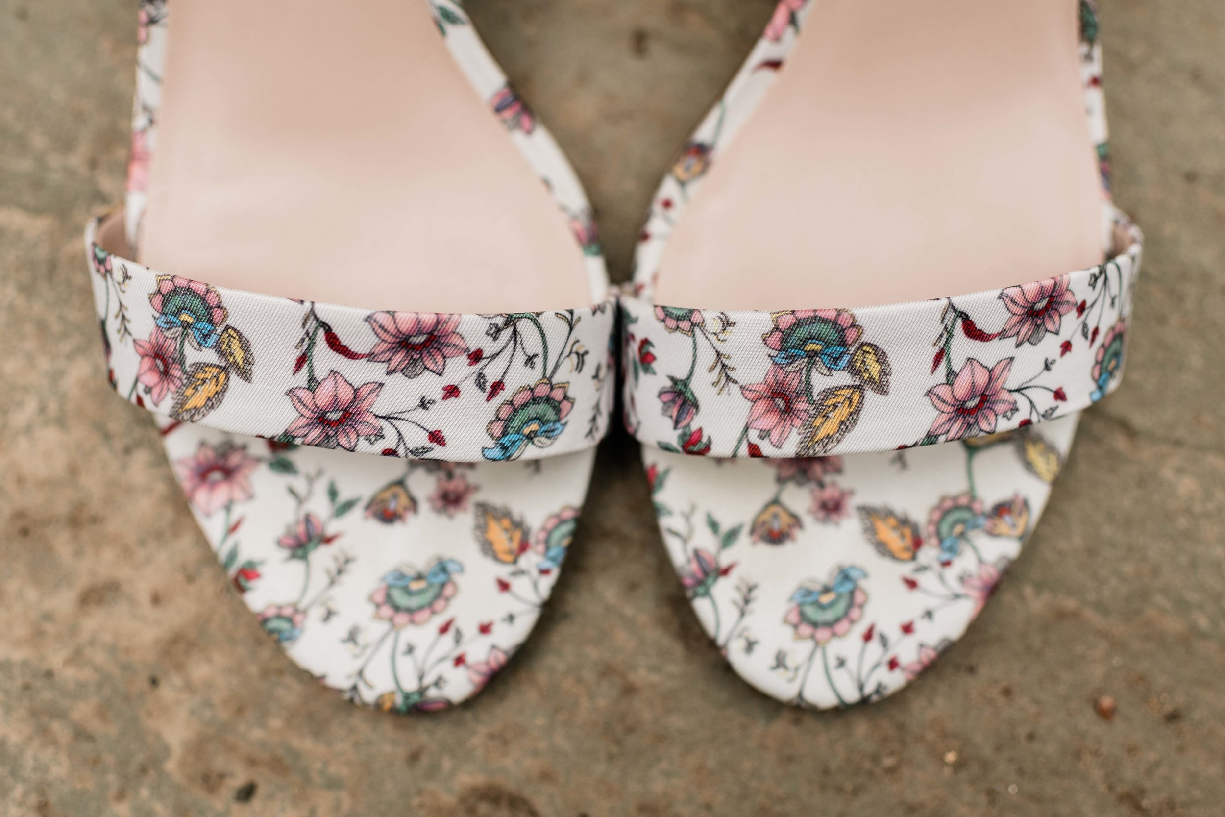 Floral bridal shoes