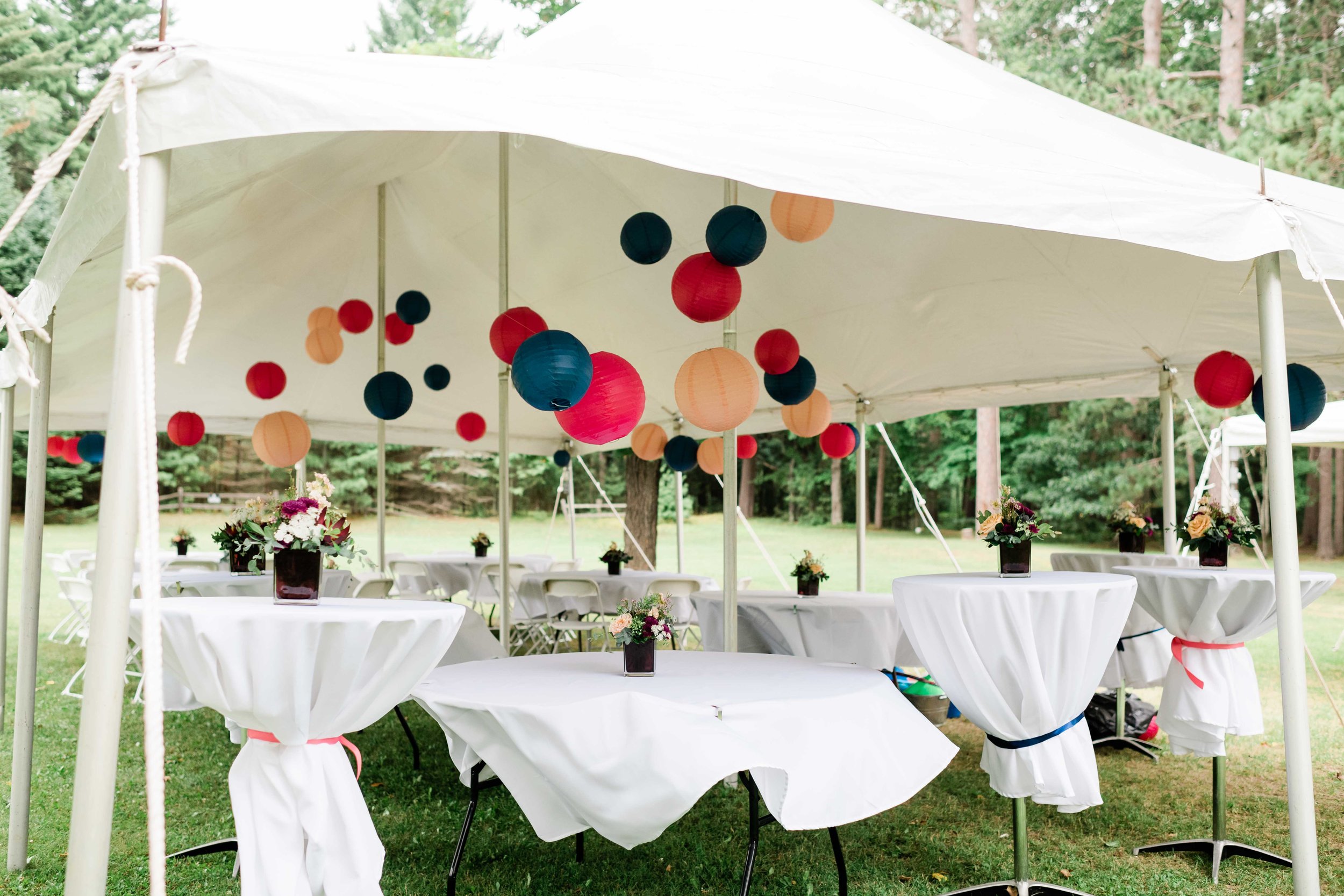 Colorful reception decor