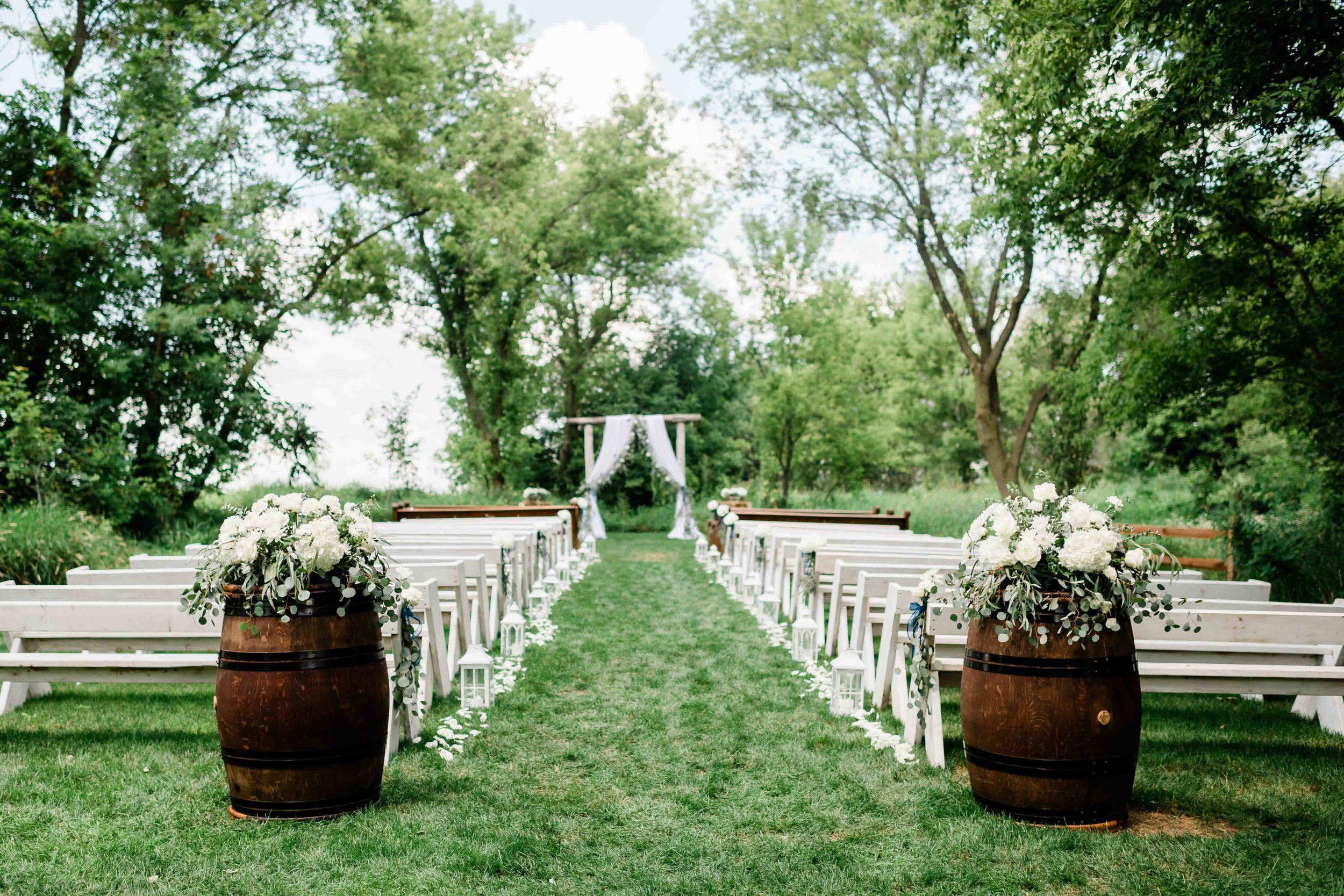 Outdoor ceremony at Cupola Barn