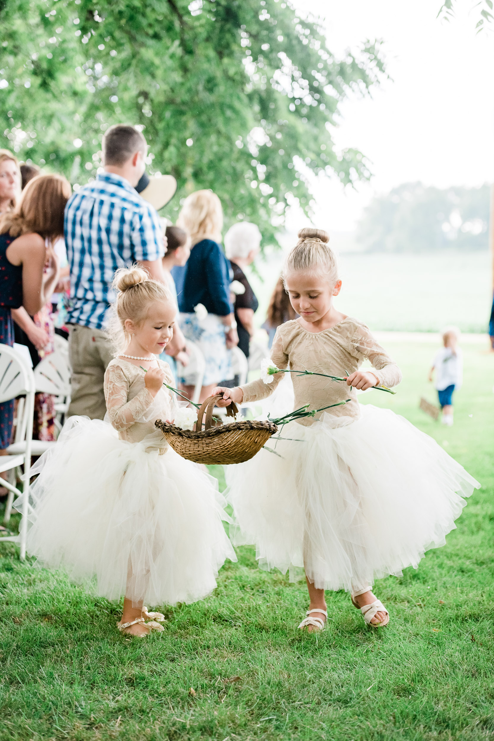 Flower girls putting petals out