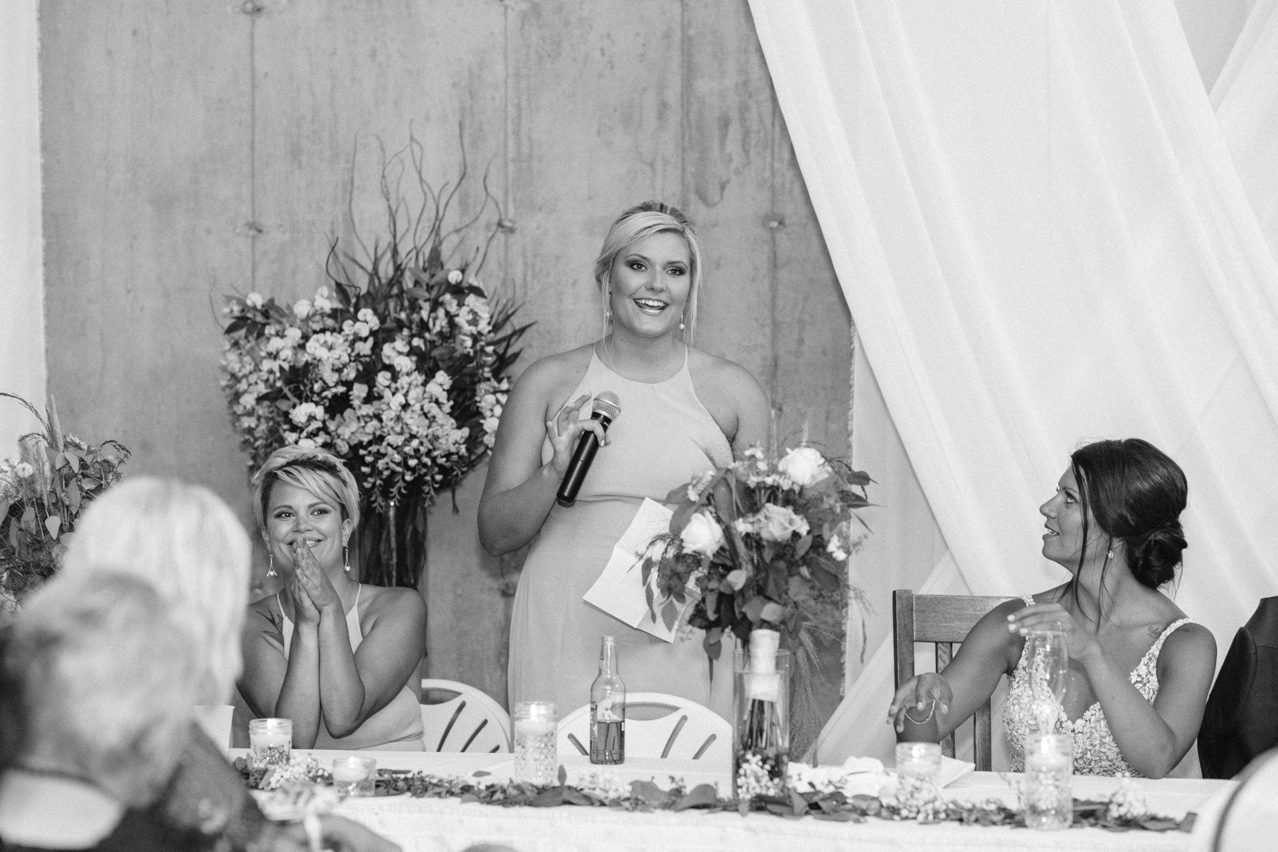 Maid of honor giving speech