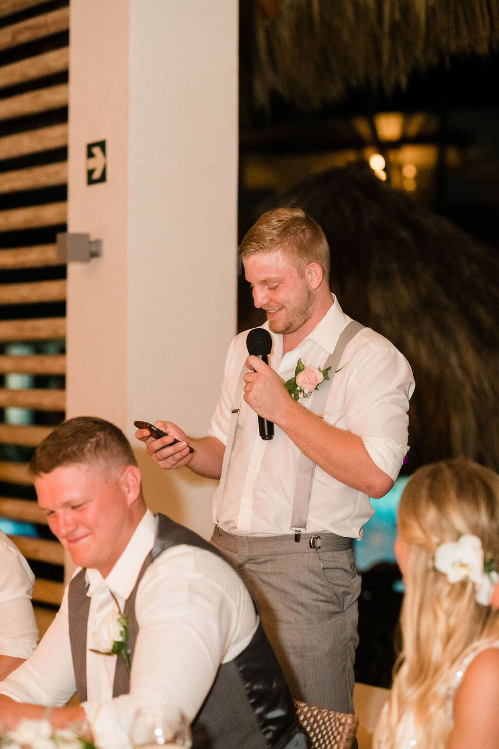 Best man giving his speech