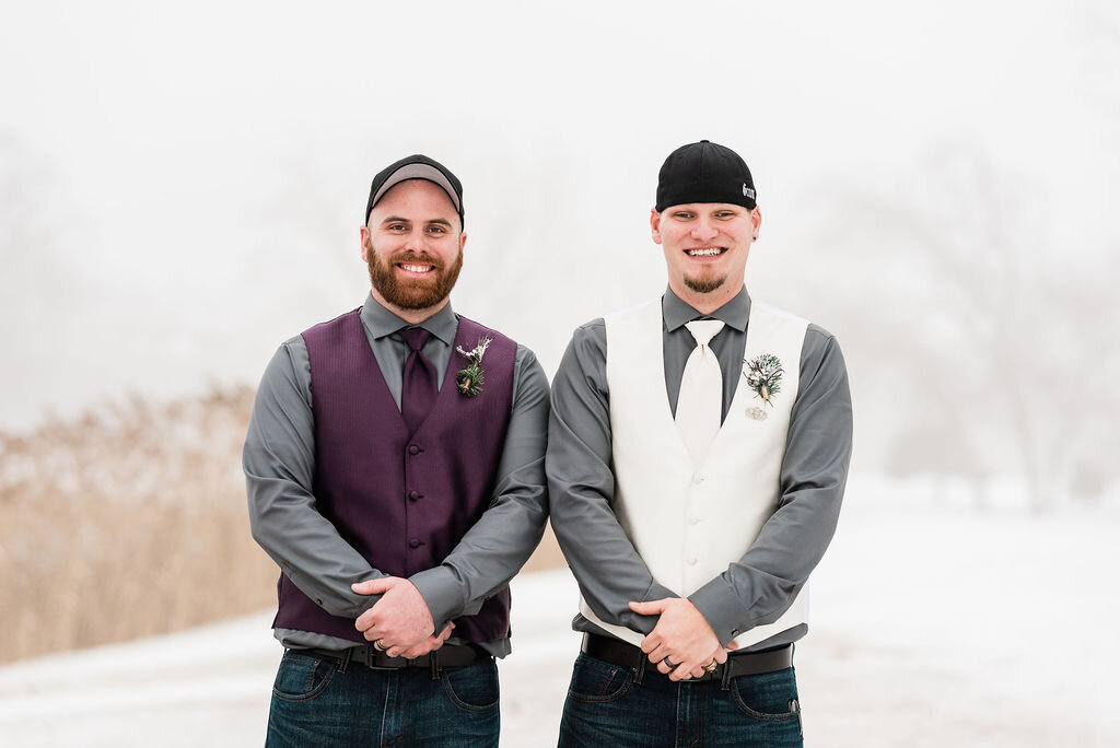 Groom and groomsman