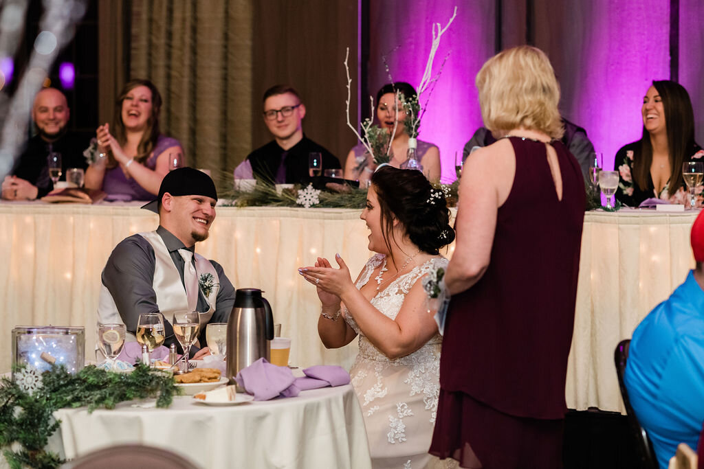 Wedding guest giving a toast