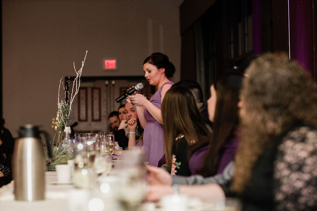 Maid of honor giving speech