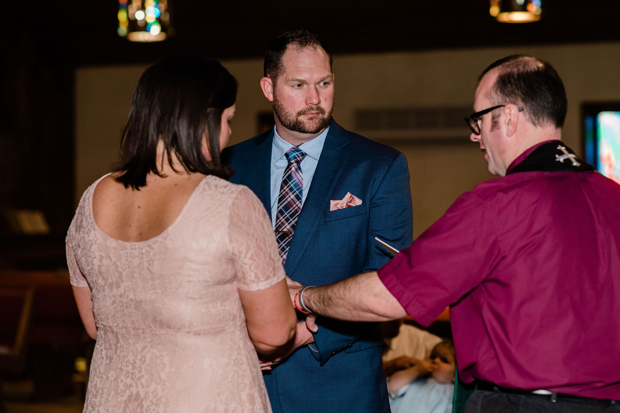 Pastor blessing wedding rings