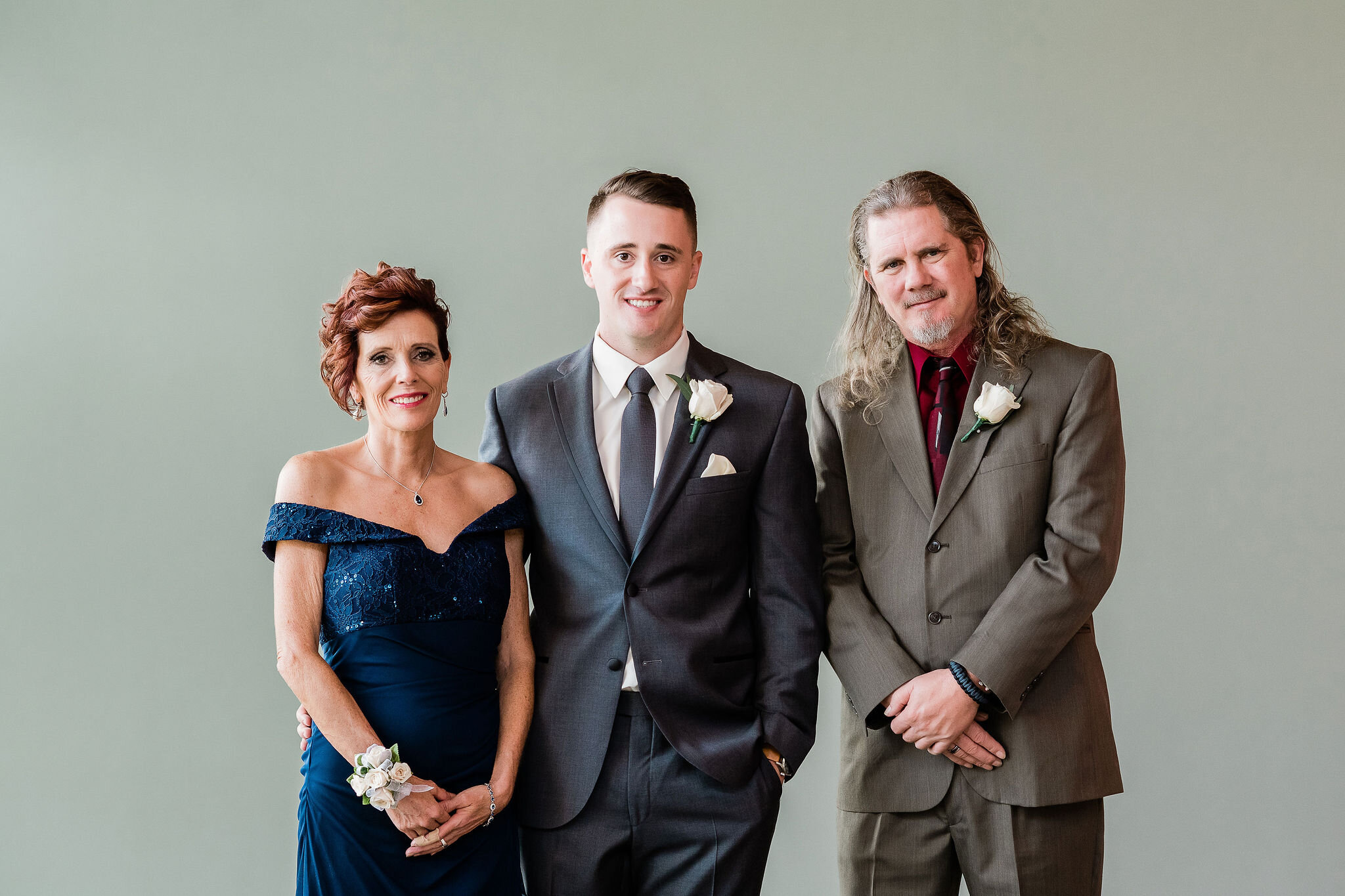 Groom and parents