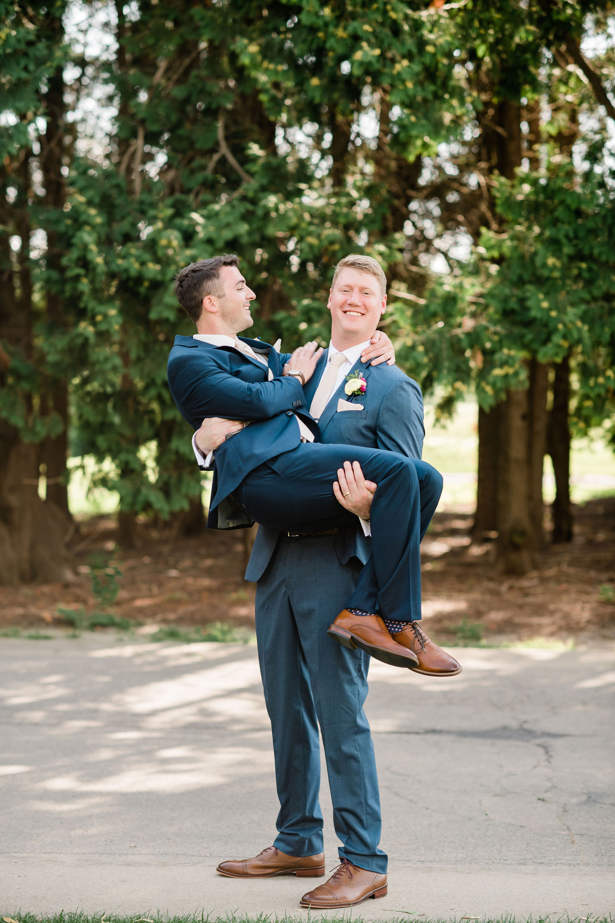 Groom and groomsman