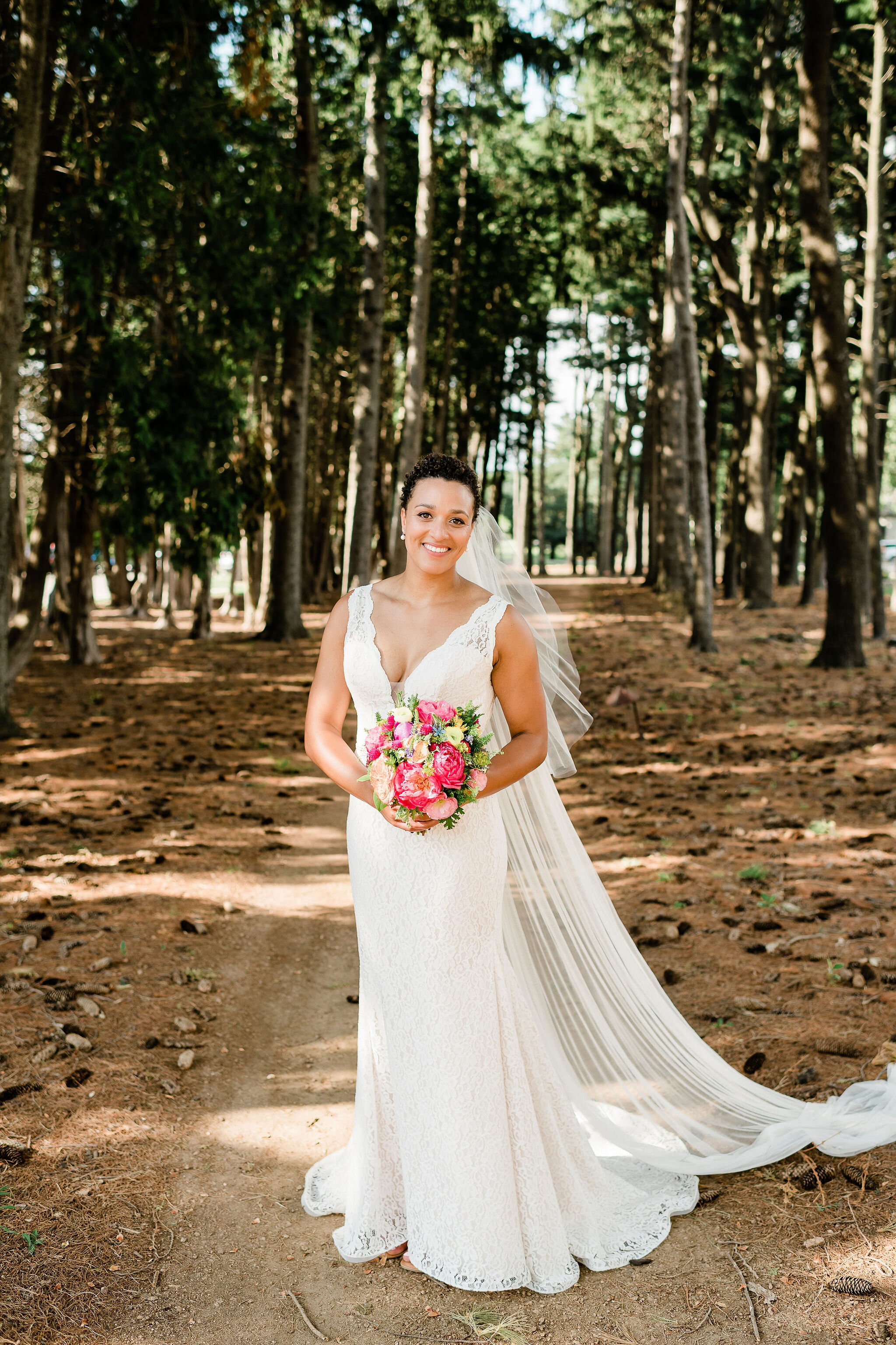 Bride in the woods