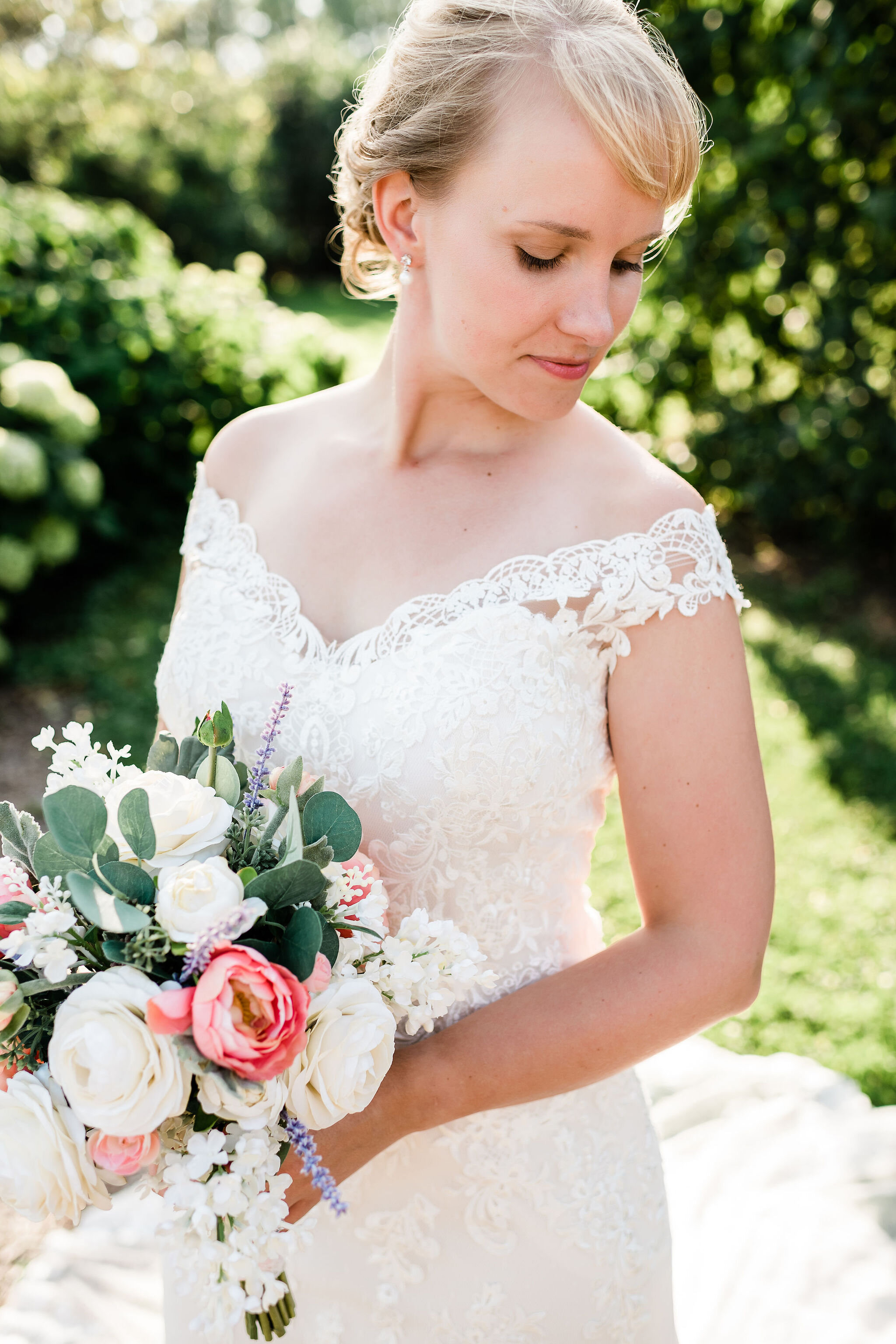 Bride looking away