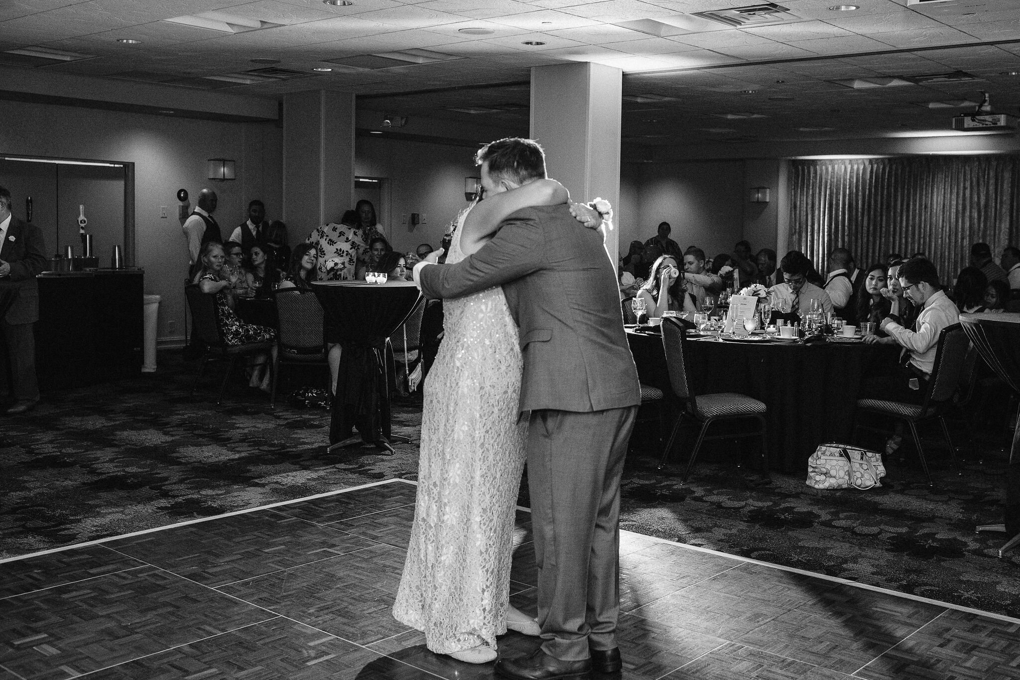 Groom hugging his mother