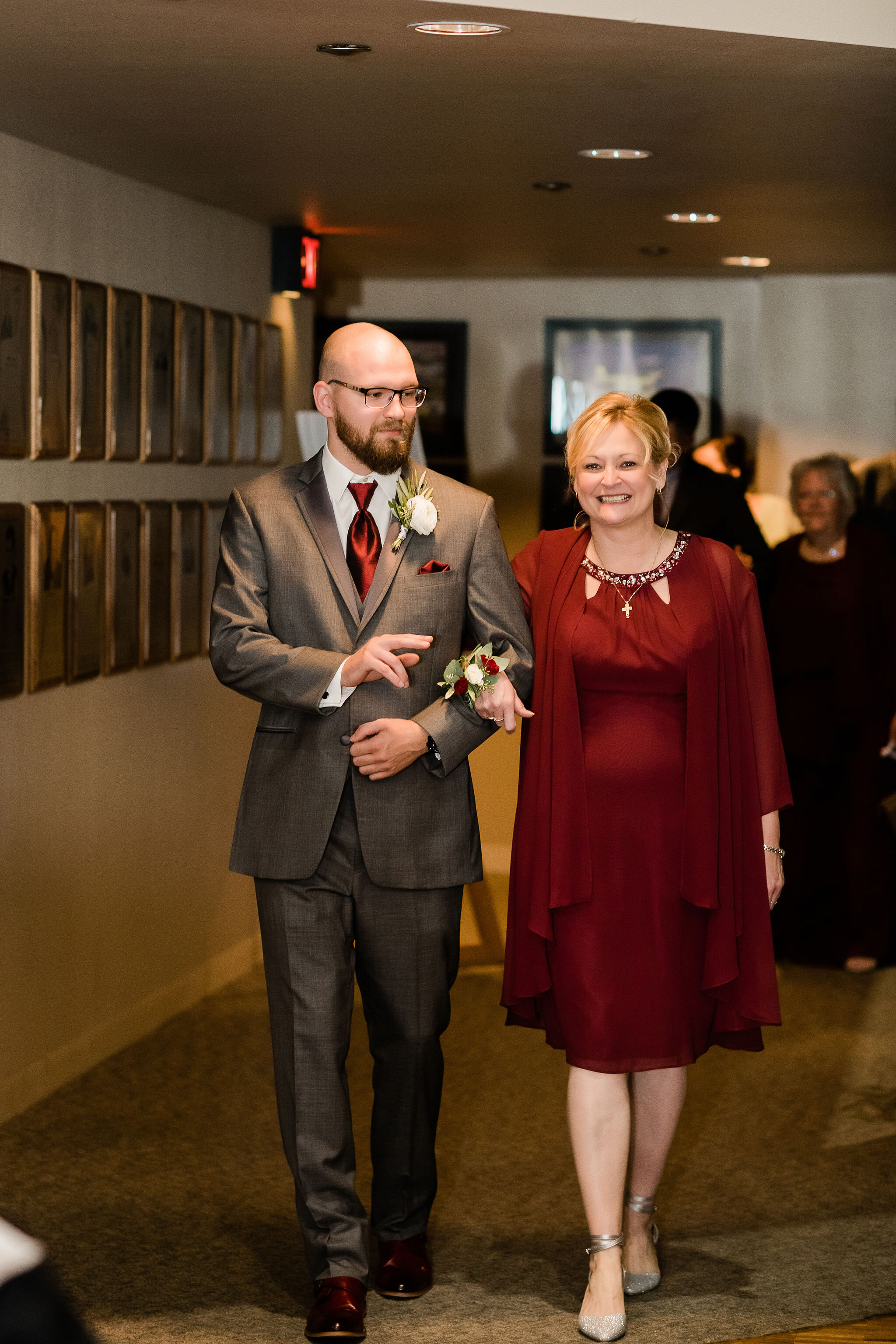 Groom walking in with his mom