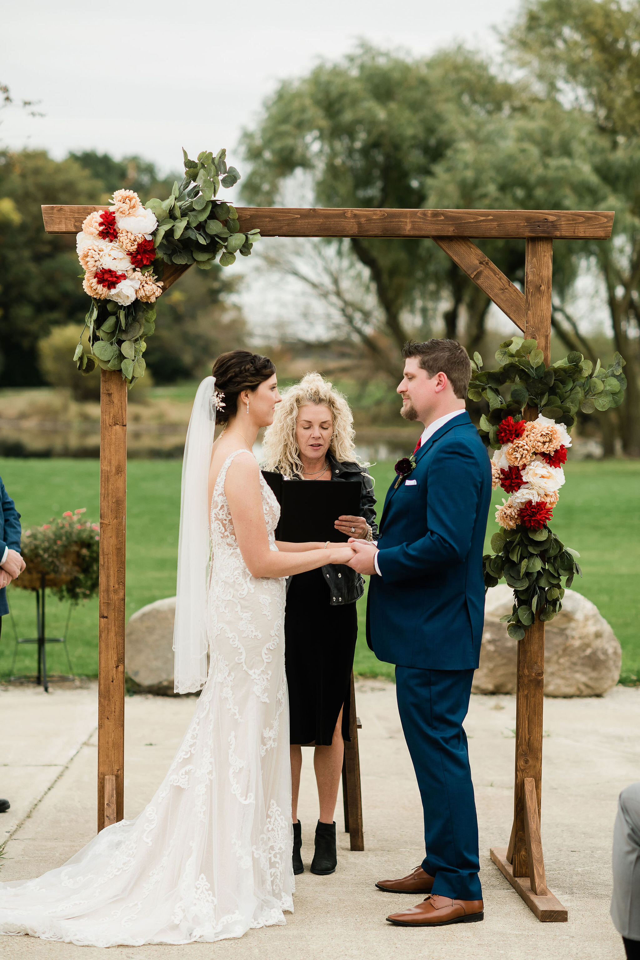 Wedding guest speaking at the ceremony