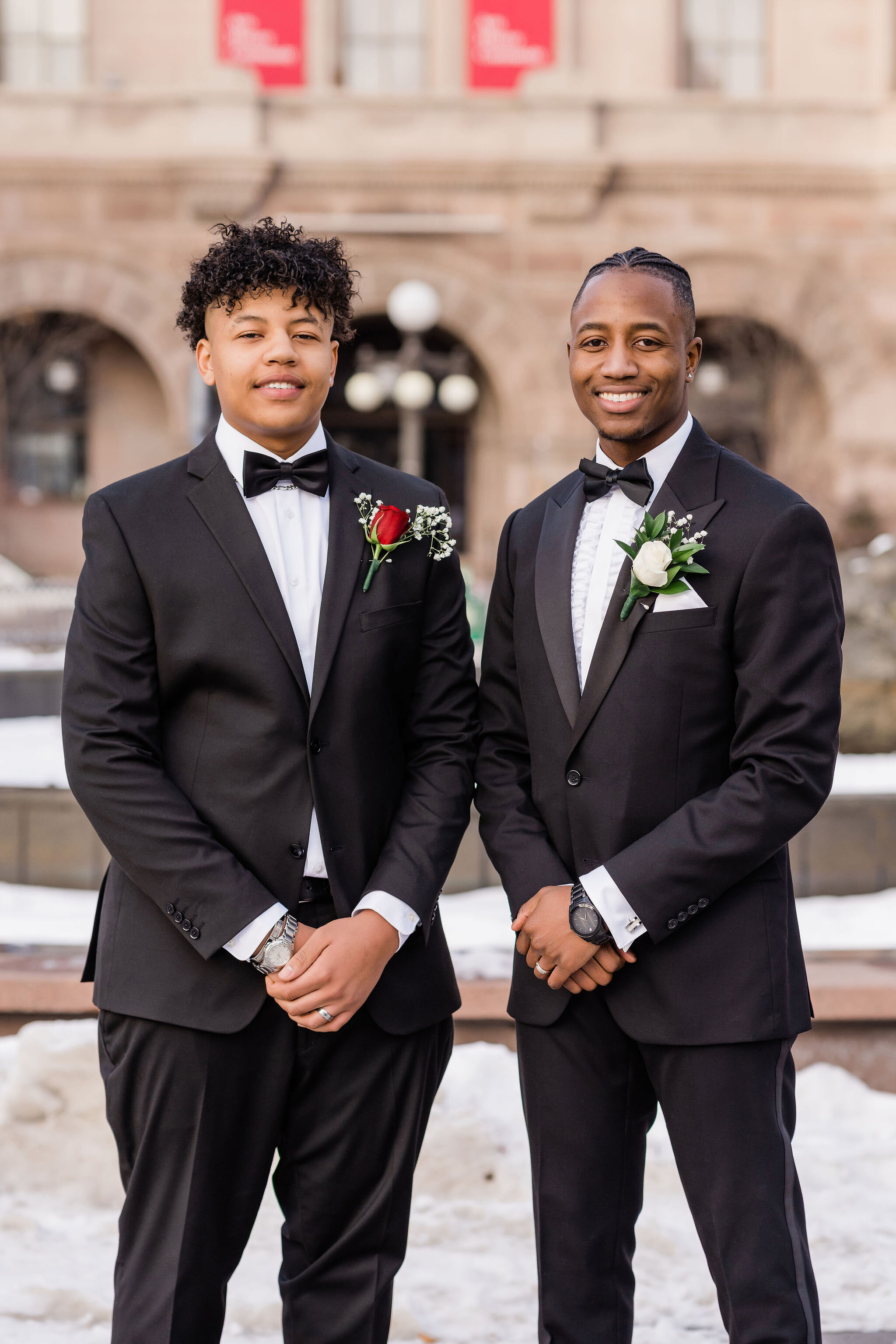 Groom and groomsman