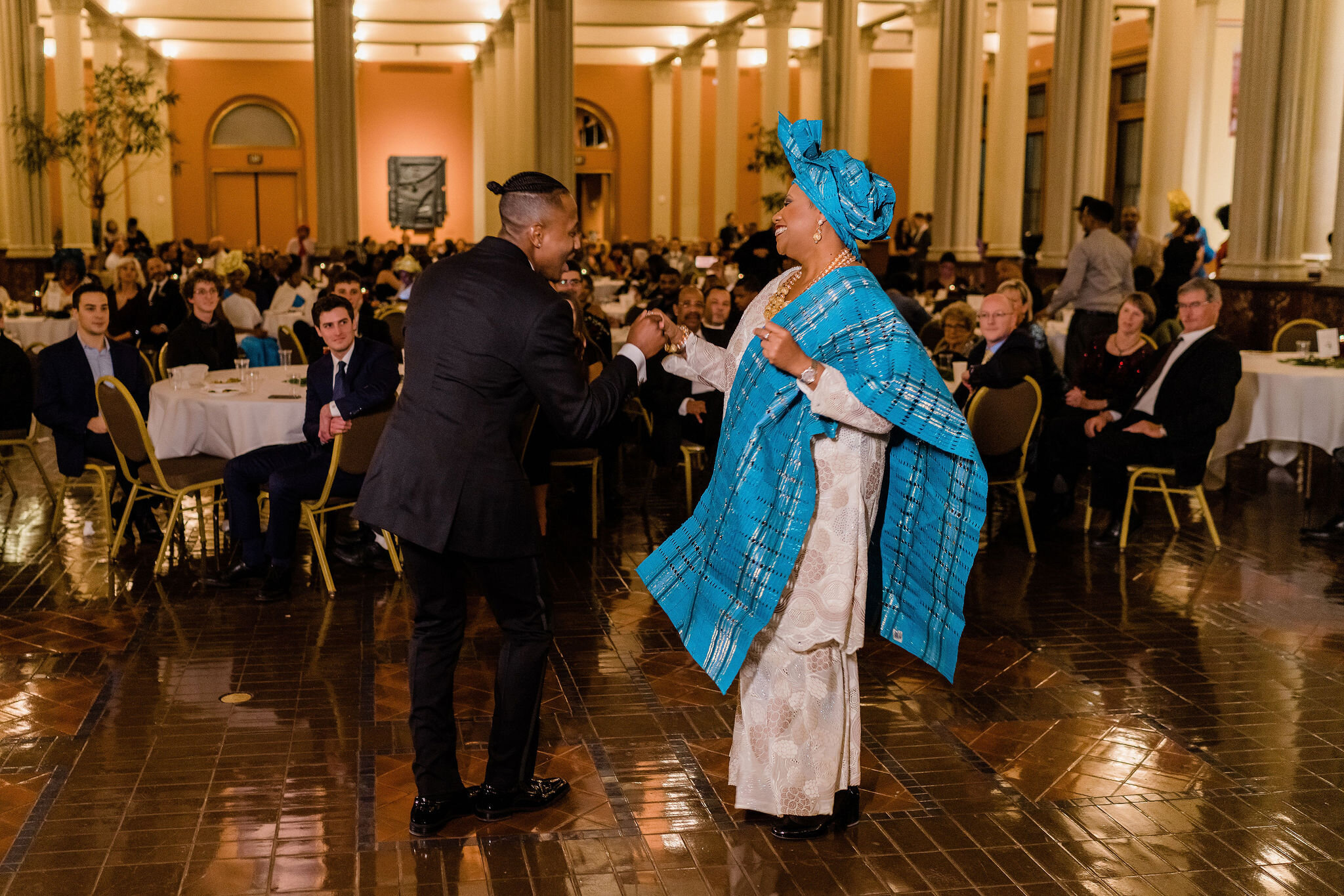 Groom dancing with his mother