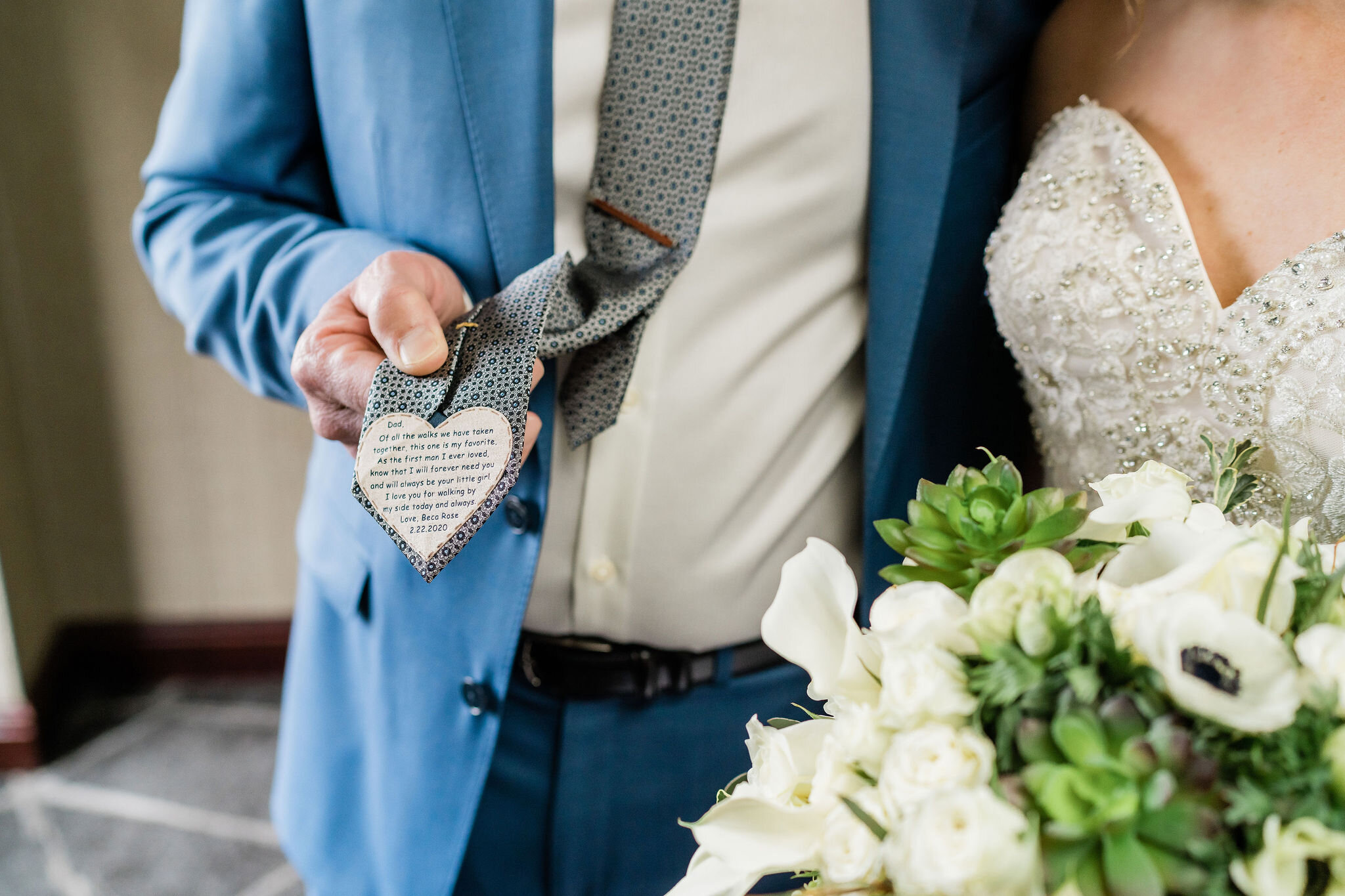 Father of the bride's personalized tie