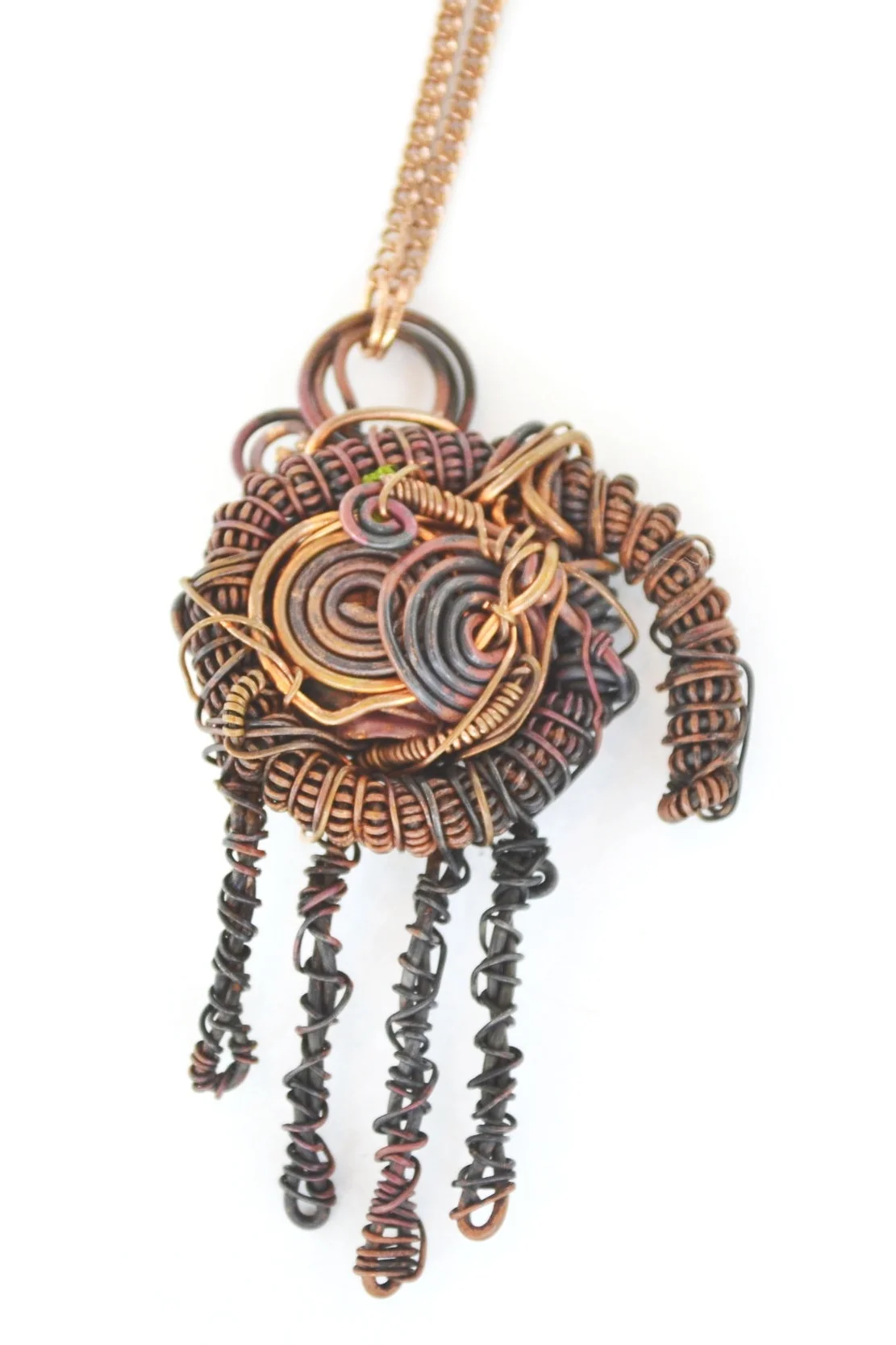 Lava Stone &amp; Coral ~ Blood Red Hand-Eye